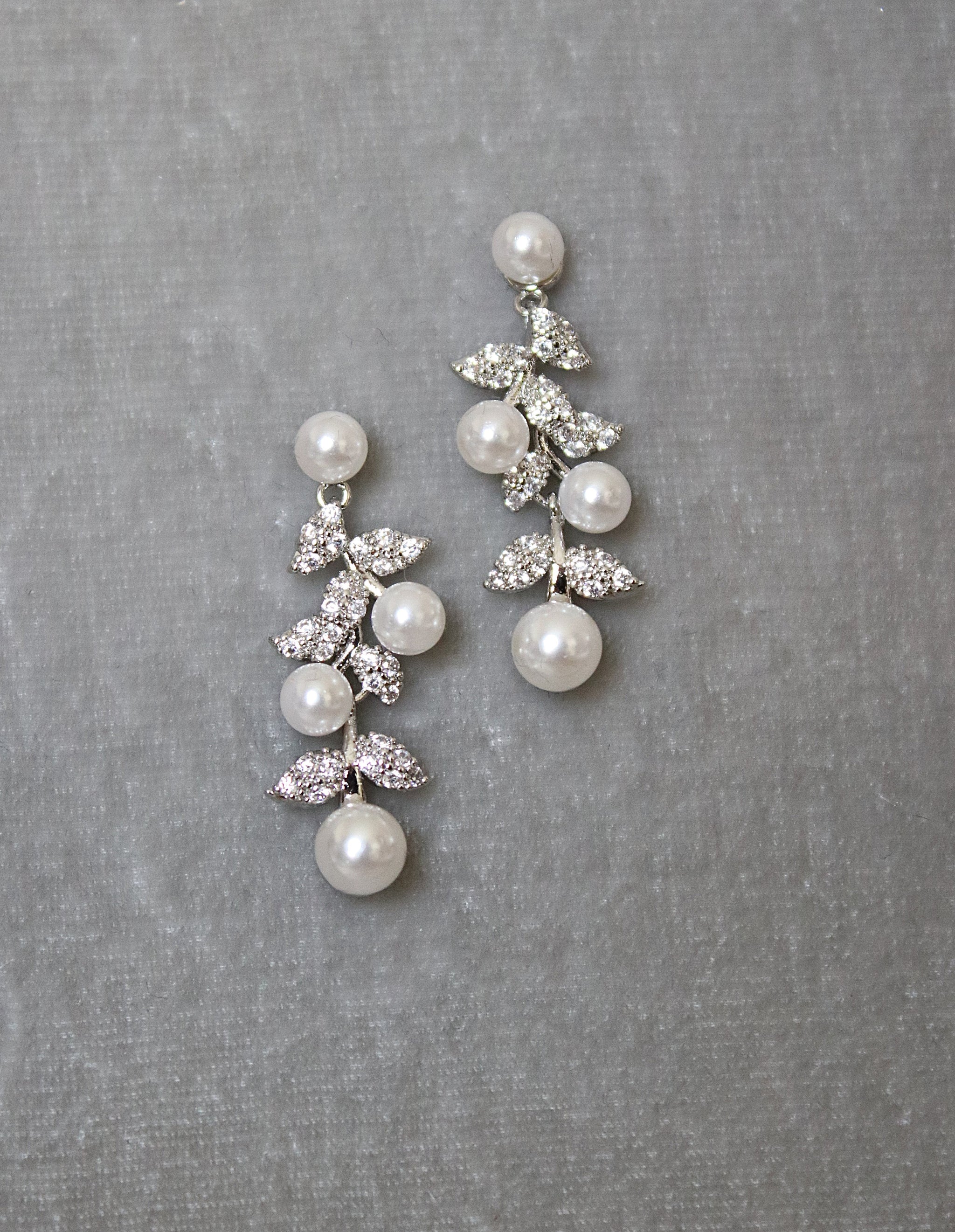 Pearl Drop Earrings Bridal Jewelry Wedding Earrings ETTA EDEN