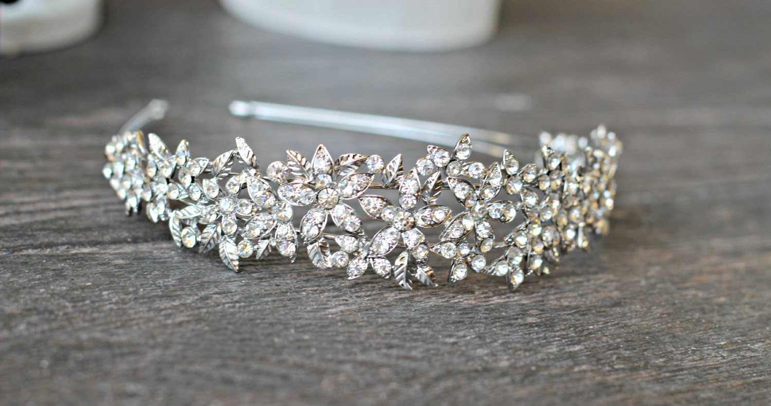 EDEN LUXE Bridal LINA Silver Crystal Headband
