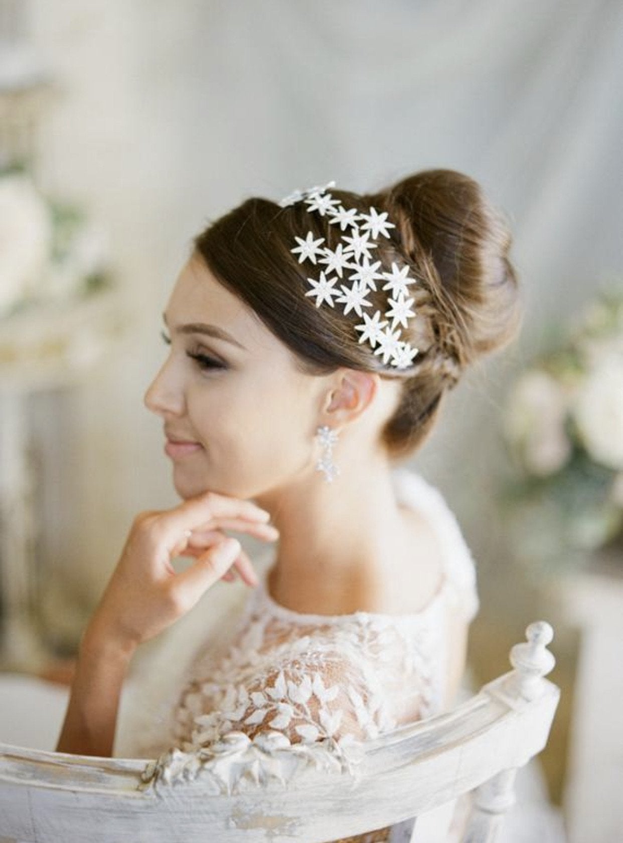 EDEN LUXE Bridal Silver DANS LES ETOILES Stars Headpiece