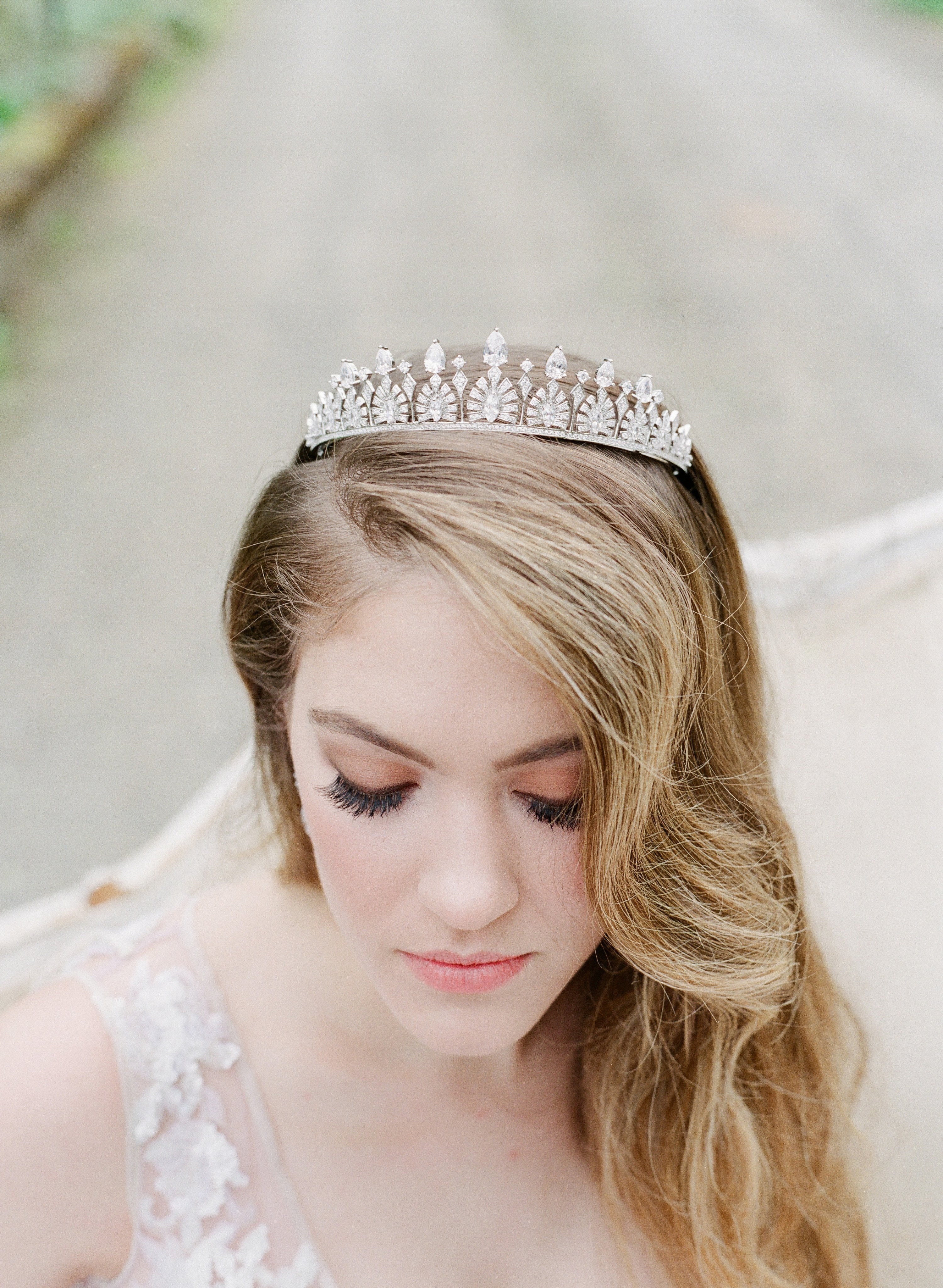 EDEN LUXE Bridal Tiara All Clear SOFIA Emerald Tiara