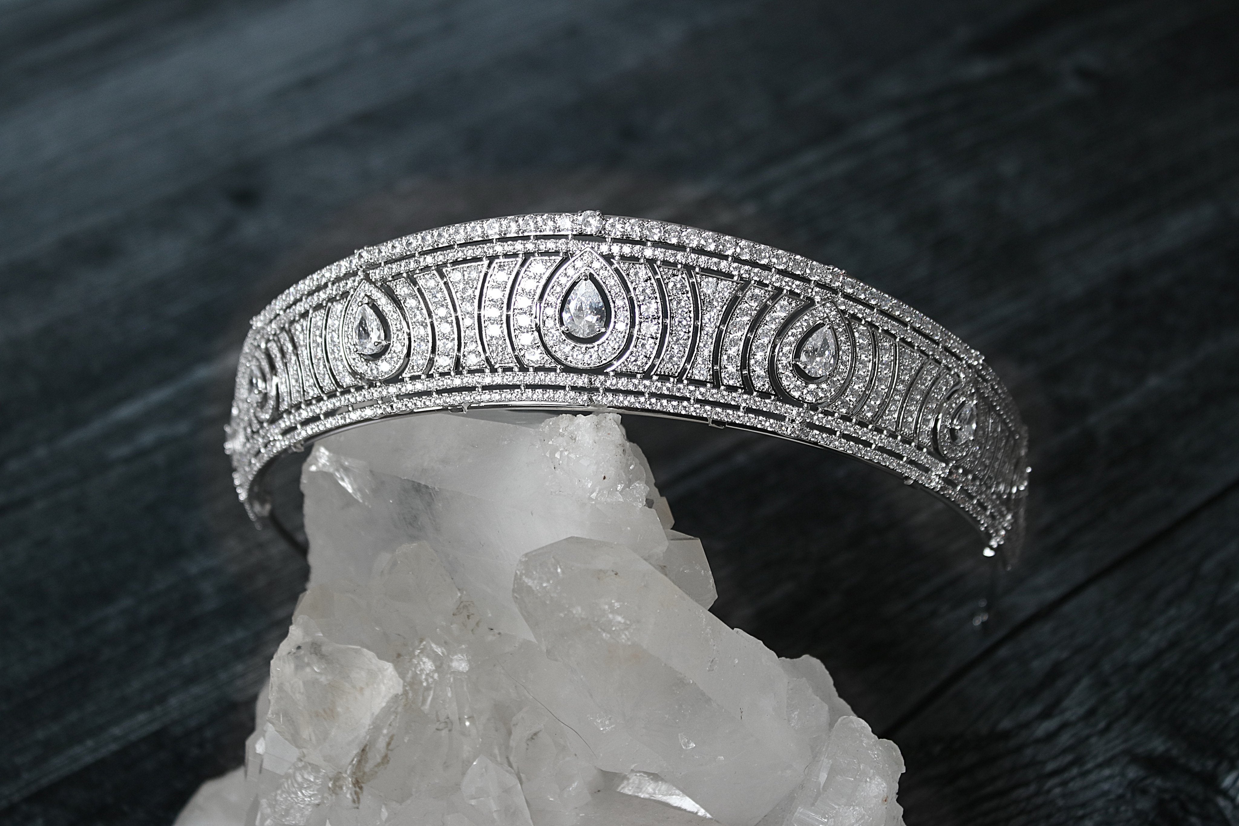 EDEN LUXE Bridal Tiara ANNE Simulated Diamond Bandeau Tiara