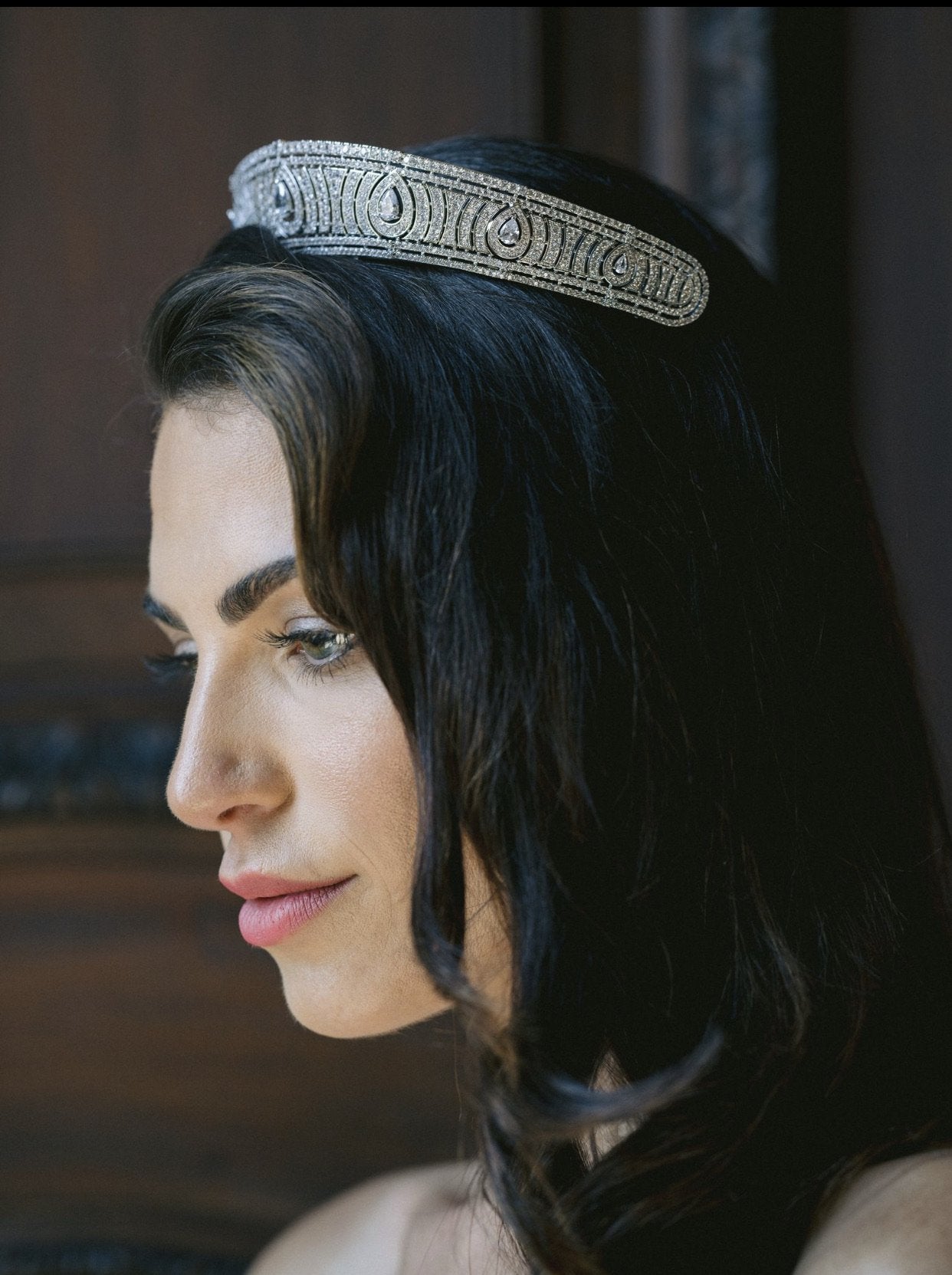 EDEN LUXE Bridal Tiara ANNE Simulated Diamond Bandeau Tiara