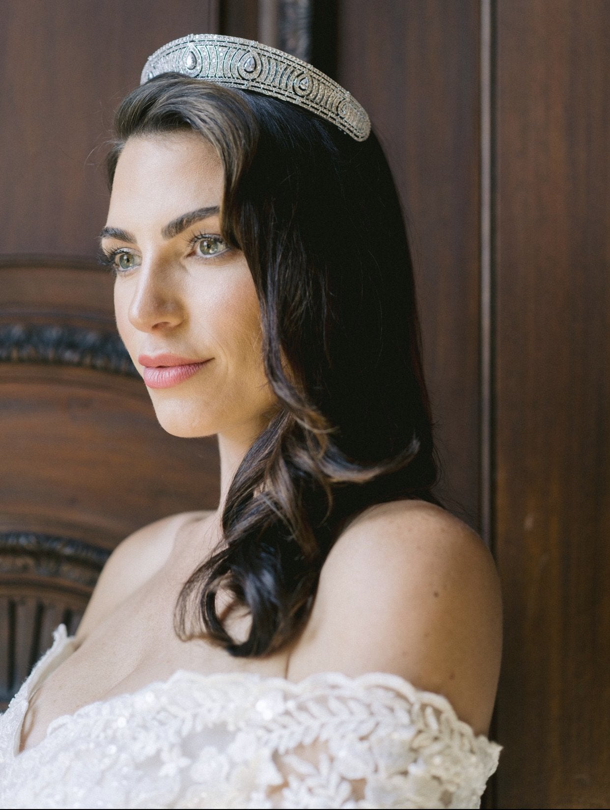 EDEN LUXE Bridal Tiara ANNE Simulated Diamond Bandeau Tiara