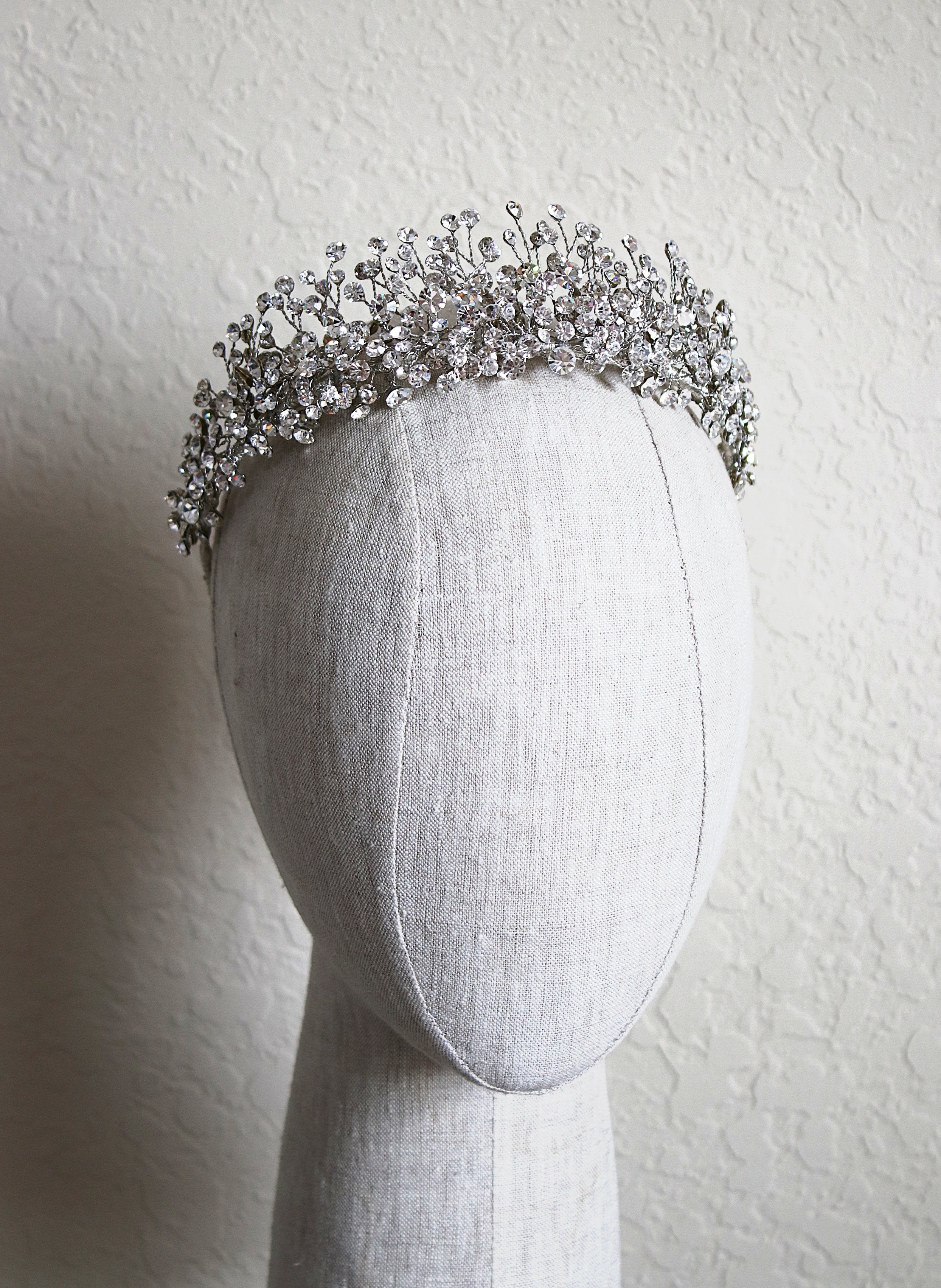 Crystal Wedding Tiara Rhinestone Tiara Crystal Silver Tiara Simple Bridal tiara Rhinestone Tiara Vintage style sale Tiara Boho tiara Headband