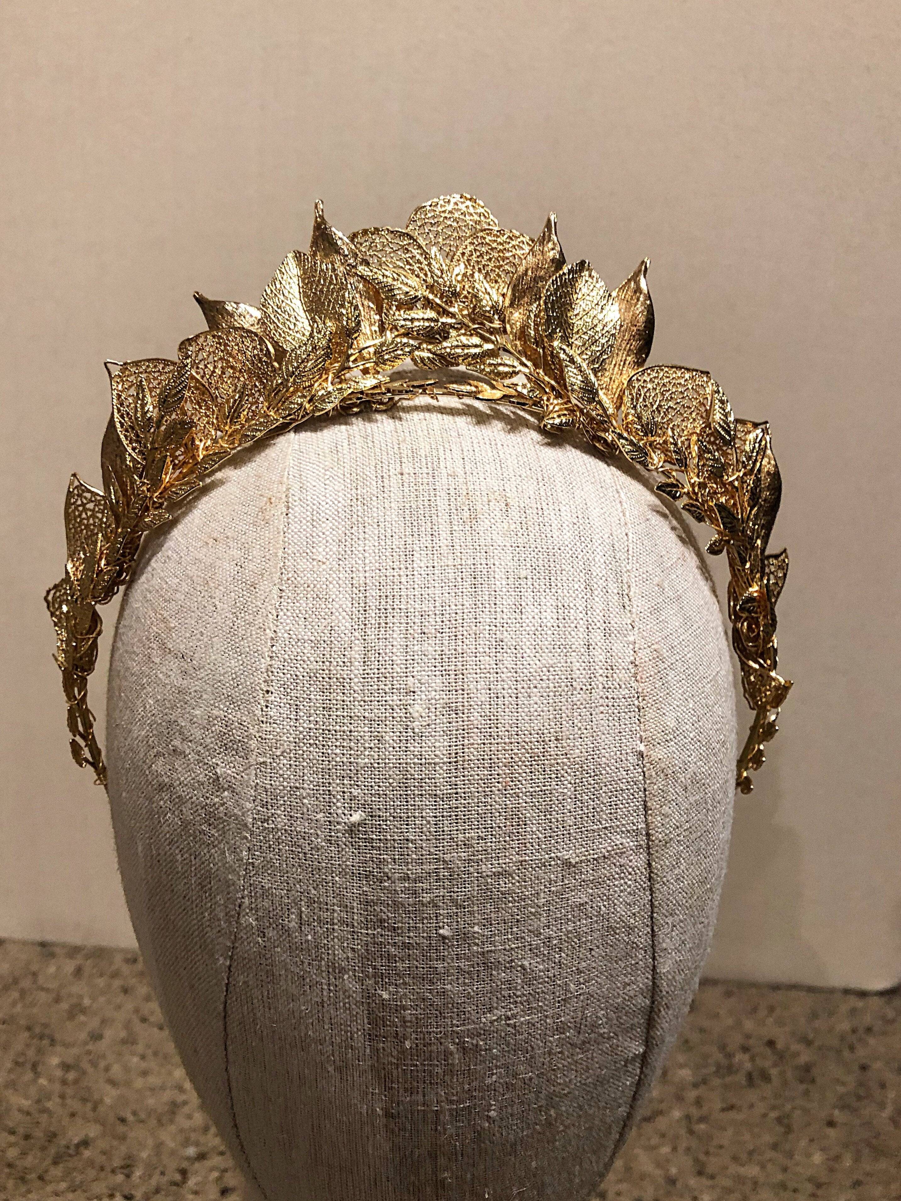 EDEN LUXE Bridal Tiara CORTLAND Gilded Leaves Tiara