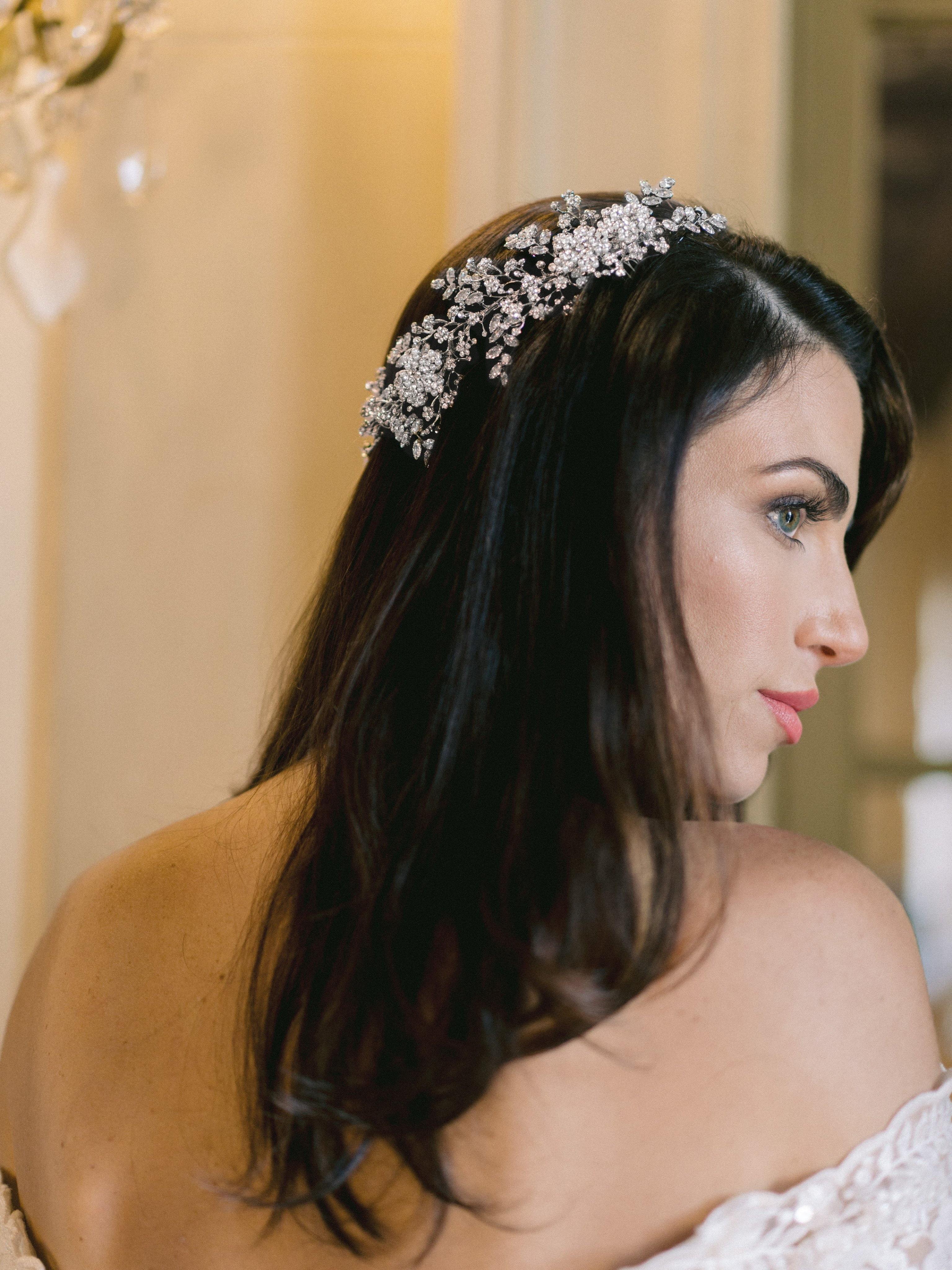 EDEN LUXE Bridal Tiara ELISABETTA Simulated Diamond Bridal Headpiece
