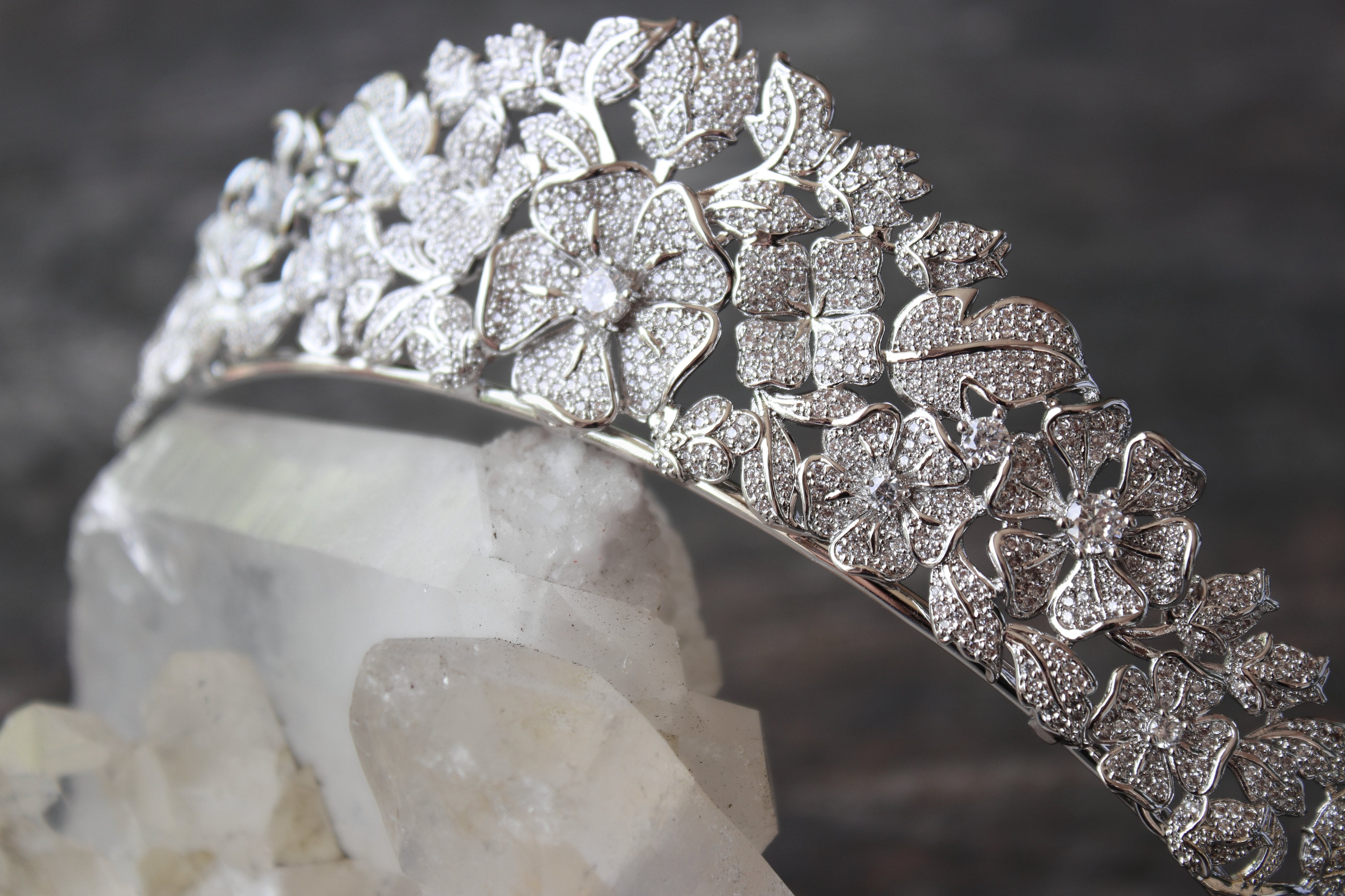 EDEN LUXE Bridal Tiara ELLINA Simulated Diamond Bridal Tiara