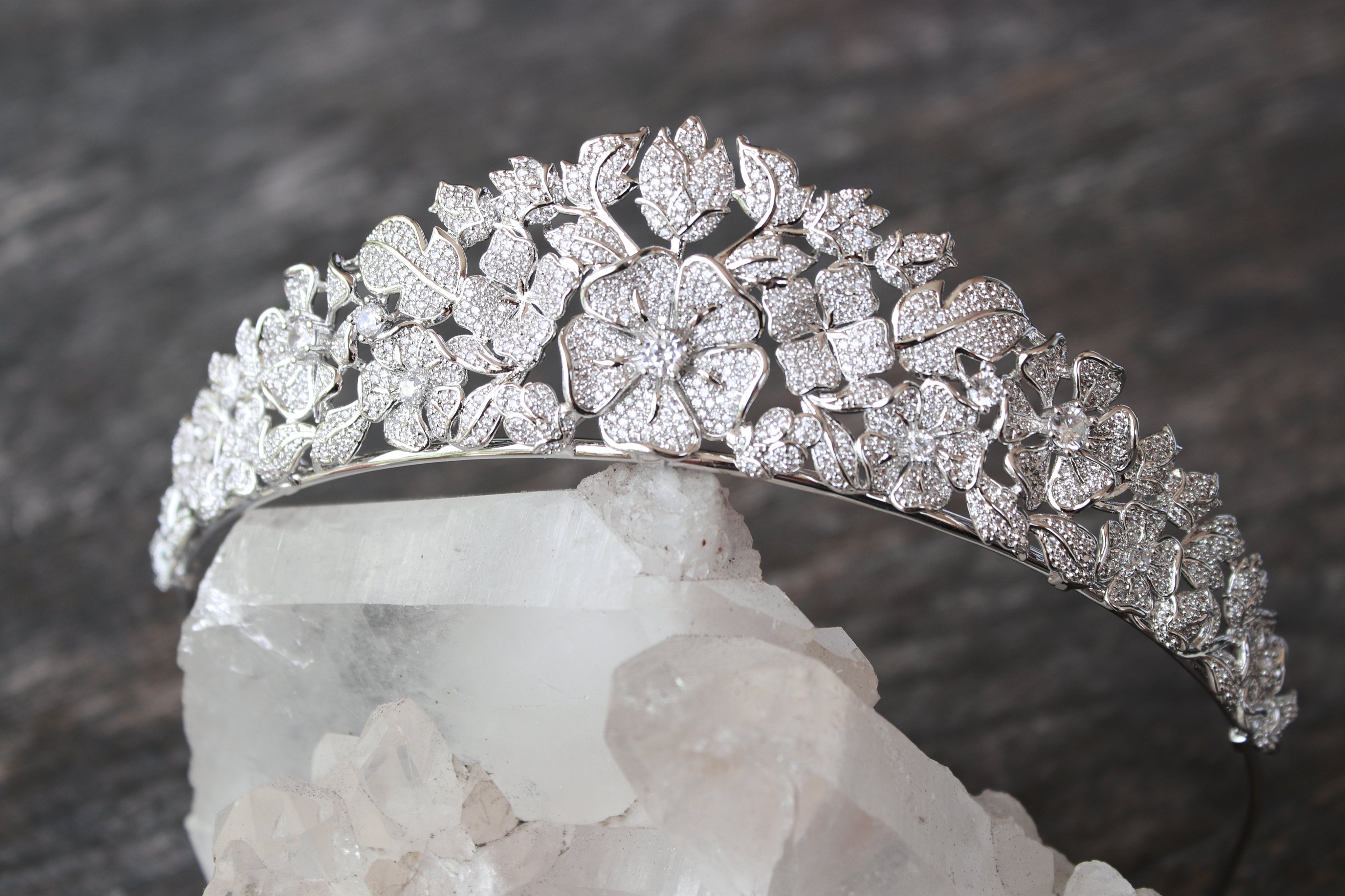 EDEN LUXE Bridal Tiara ELLINA Simulated Diamond Bridal Tiara