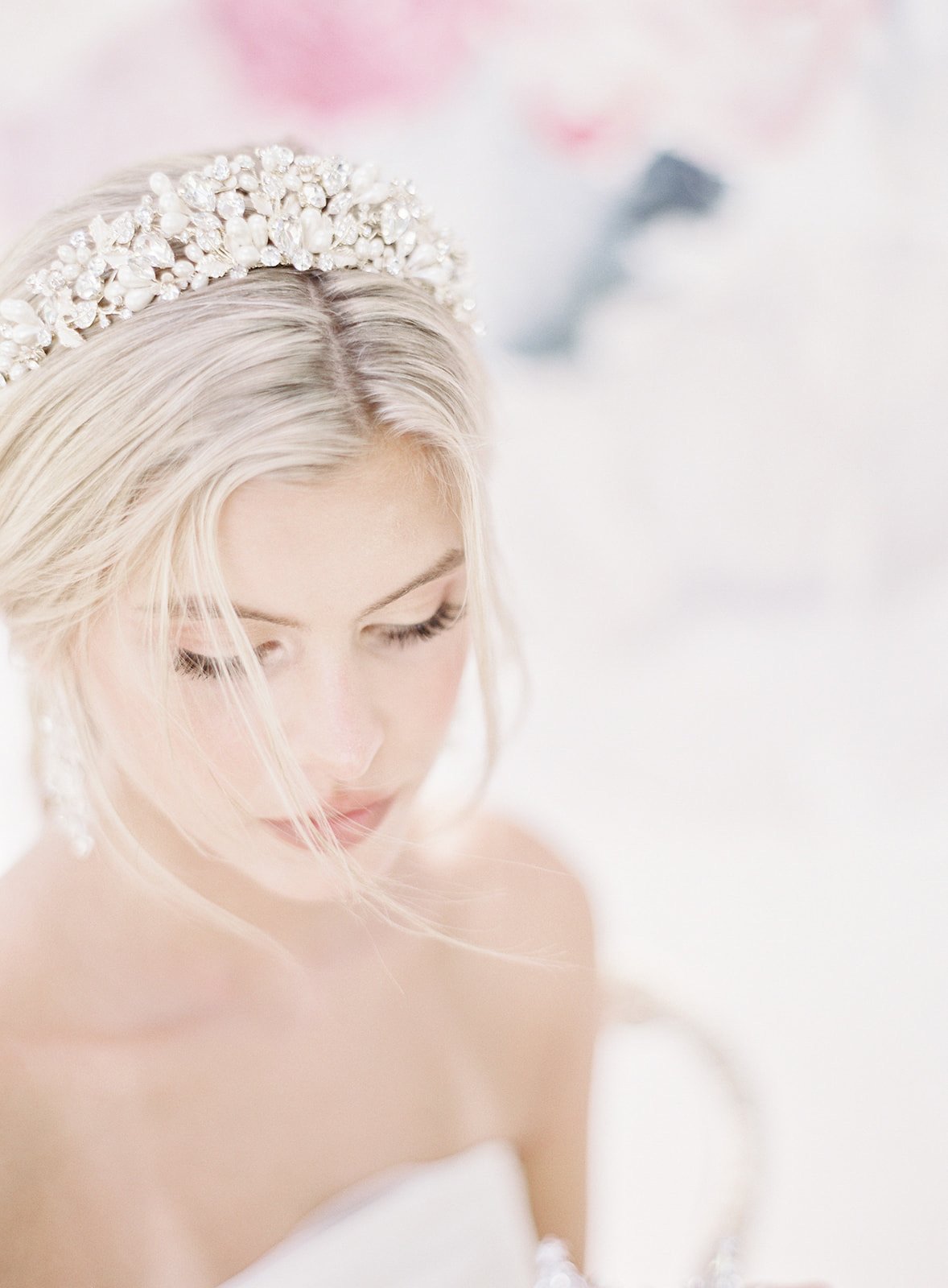 EDEN LUXE Bridal Tiara Gold RANIER Crystal and Freshwater Pearl Headpiece Tiara