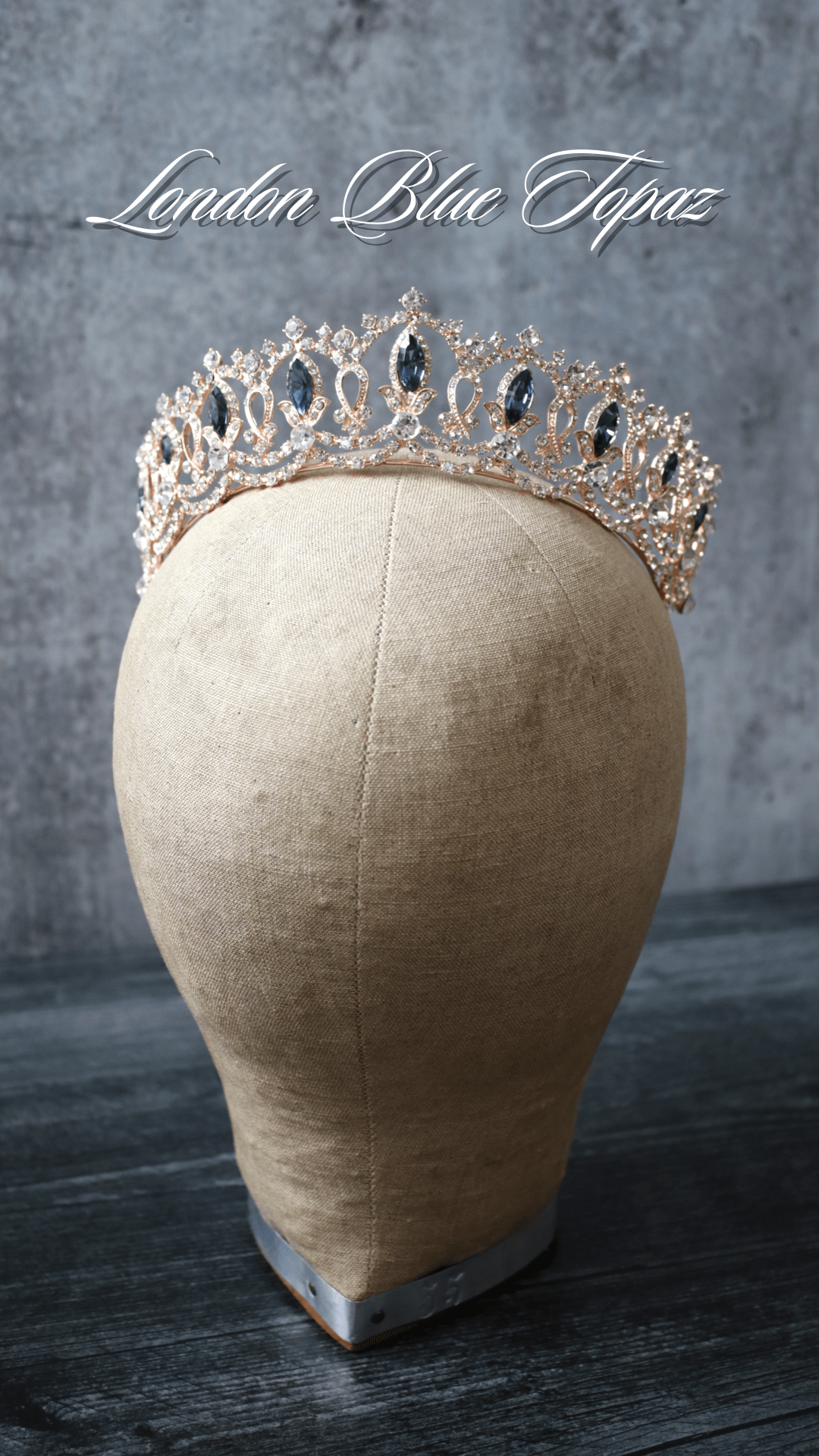 EDEN LUXE Bridal Tiara GRAND SERENA Rose Gold Tiara with Colored Accent Stones