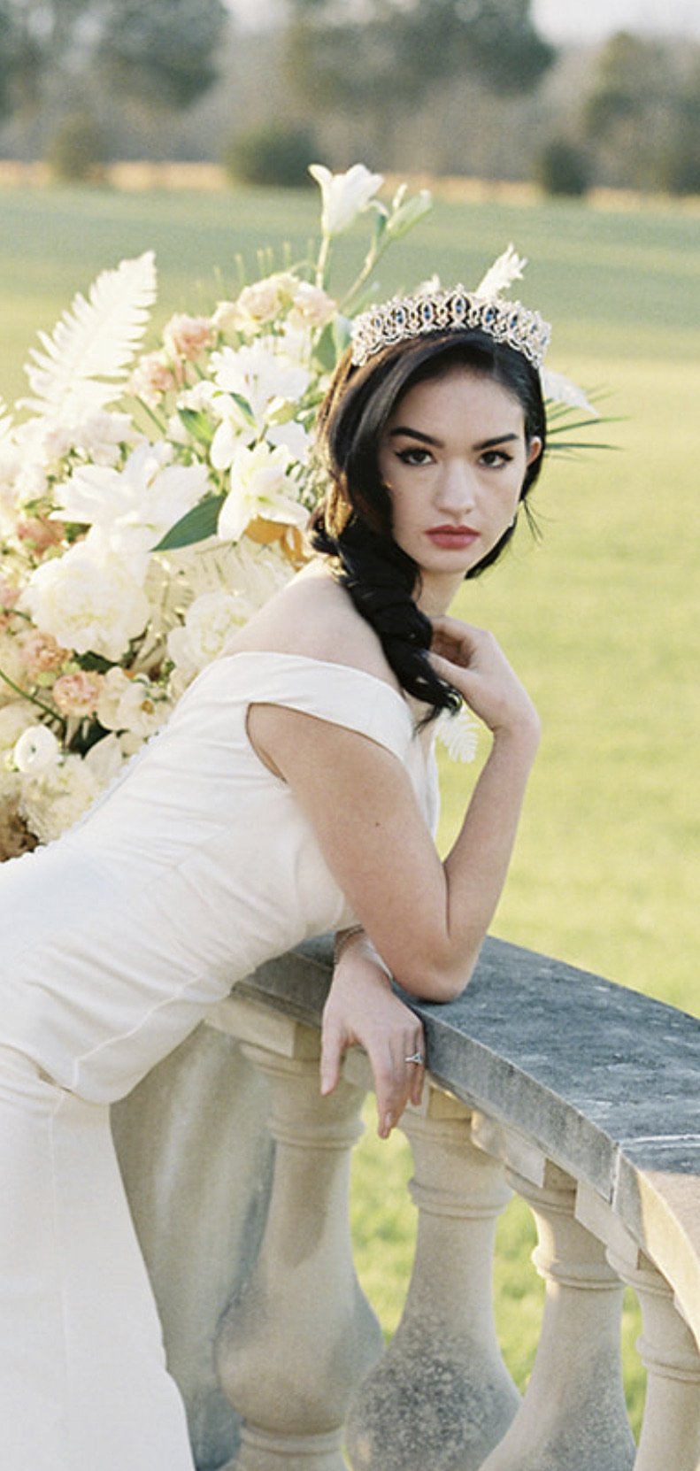 EDEN LUXE Bridal Tiara GRAND SERENA Rose Gold Tiara with London Blue Topaz Swarovski Crystal Accents