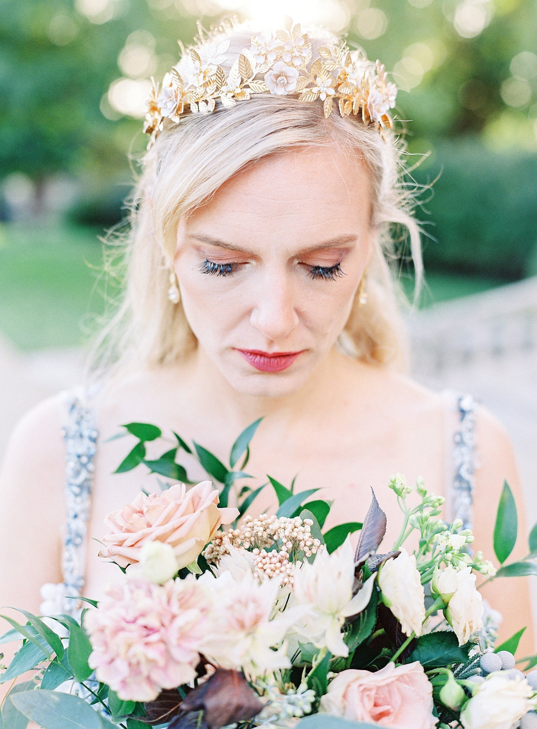 Gold Tiara Brass Leaf Bridal Crown Bridal Tiara Cortland | Eden Luxe Bridal