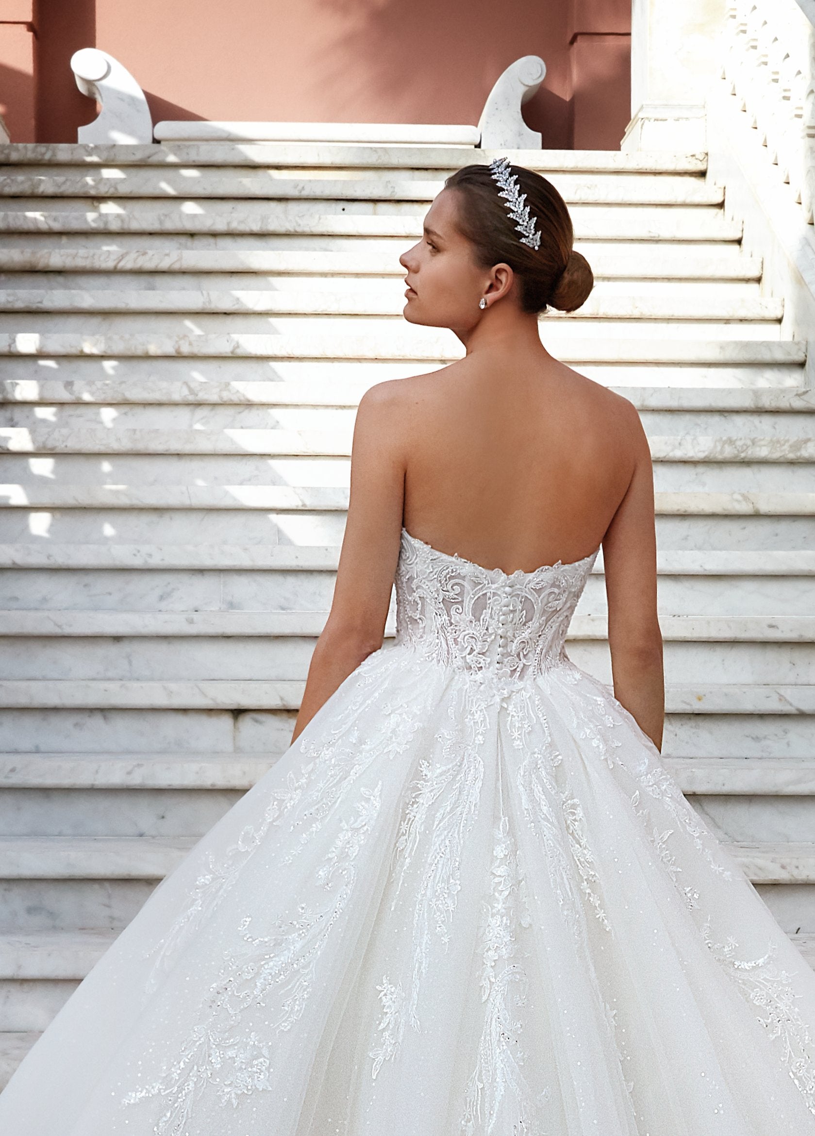 EDEN LUXE Bridal Tiara HOLLY Simulated Diamond Bridal and Pearl Headpiece Tiara