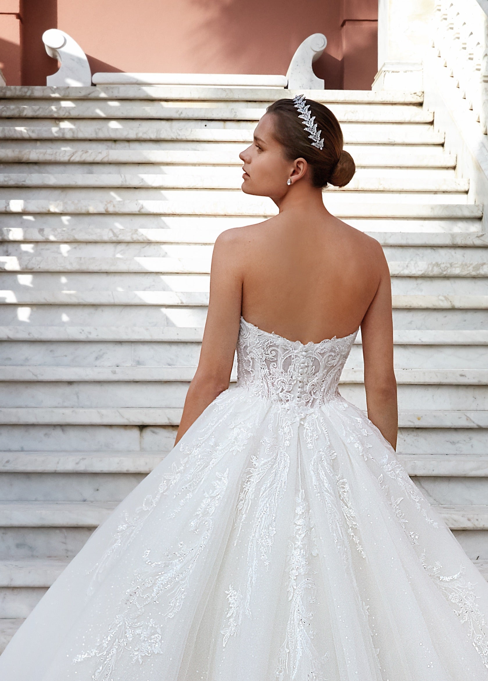 EDEN LUXE Bridal Tiara HOLLY Simulated Diamond Bridal and Pearl Headpiece Tiara