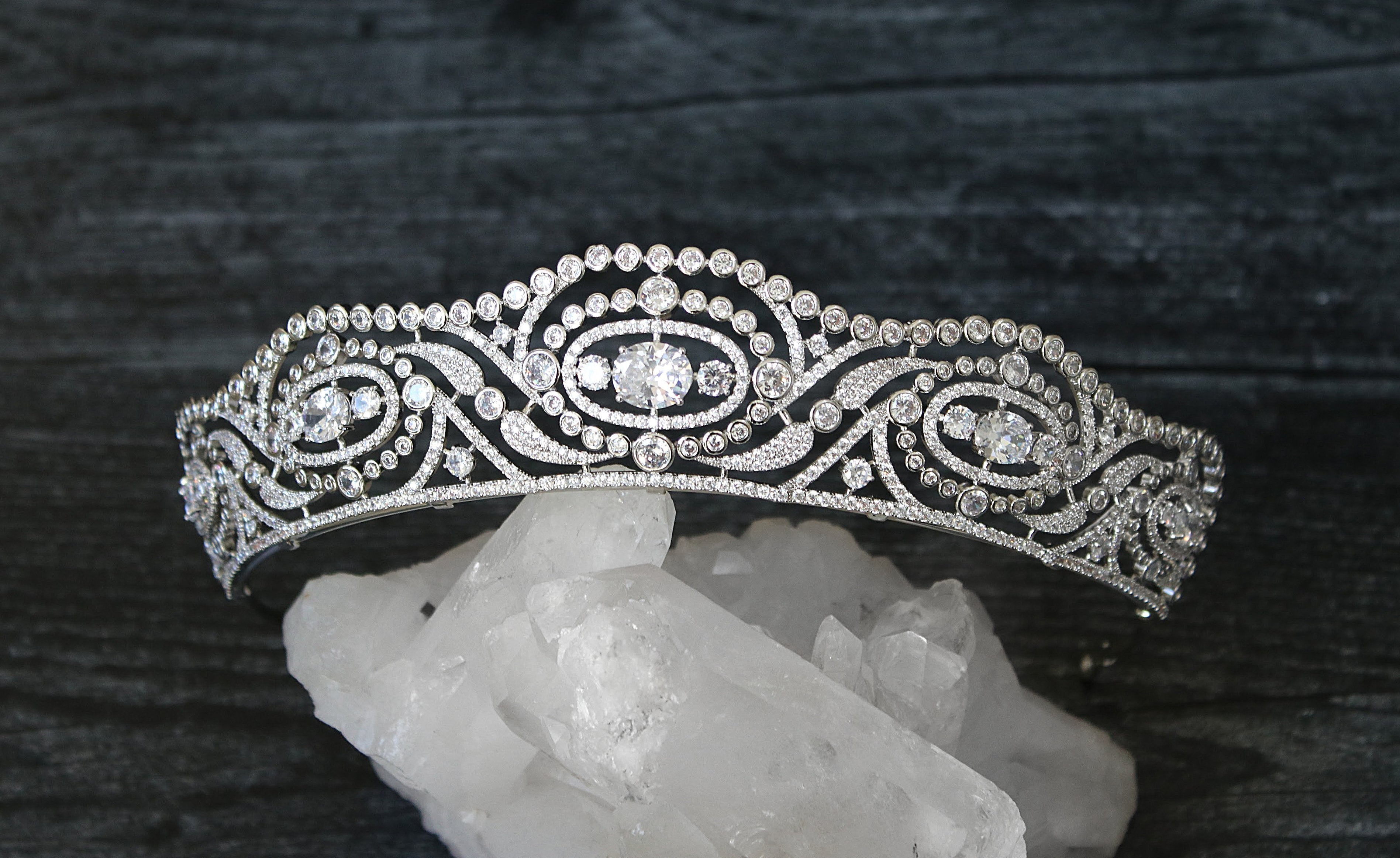 EDEN LUXE Bridal Tiara HYACINTH Simulated Diamond Bridal Tiara