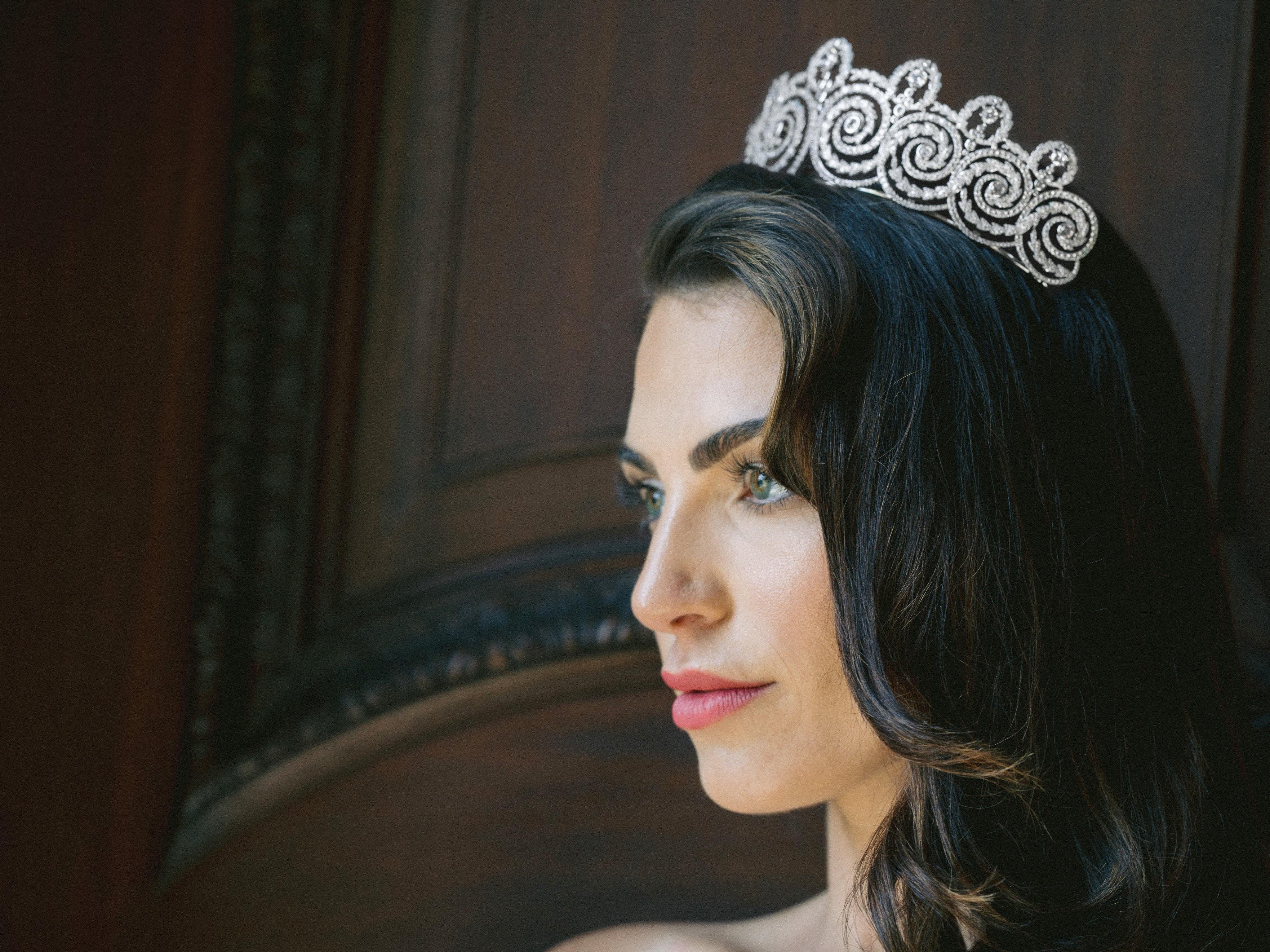EDEN LUXE Bridal Tiara KHEDIVE Simulated Diamond Bridal Tiara