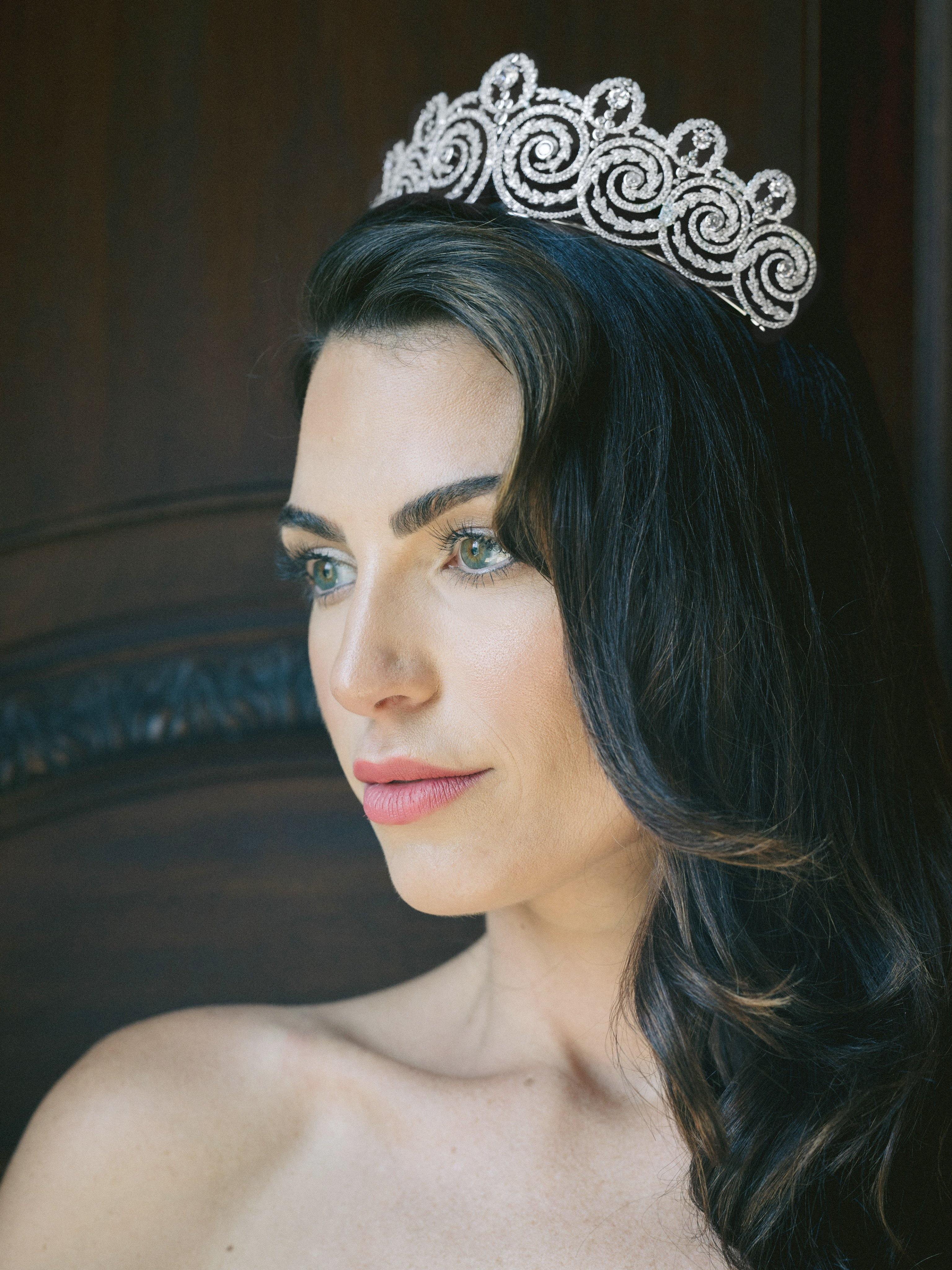 EDEN LUXE Bridal Tiara KHEDIVE Simulated Diamond Bridal Tiara