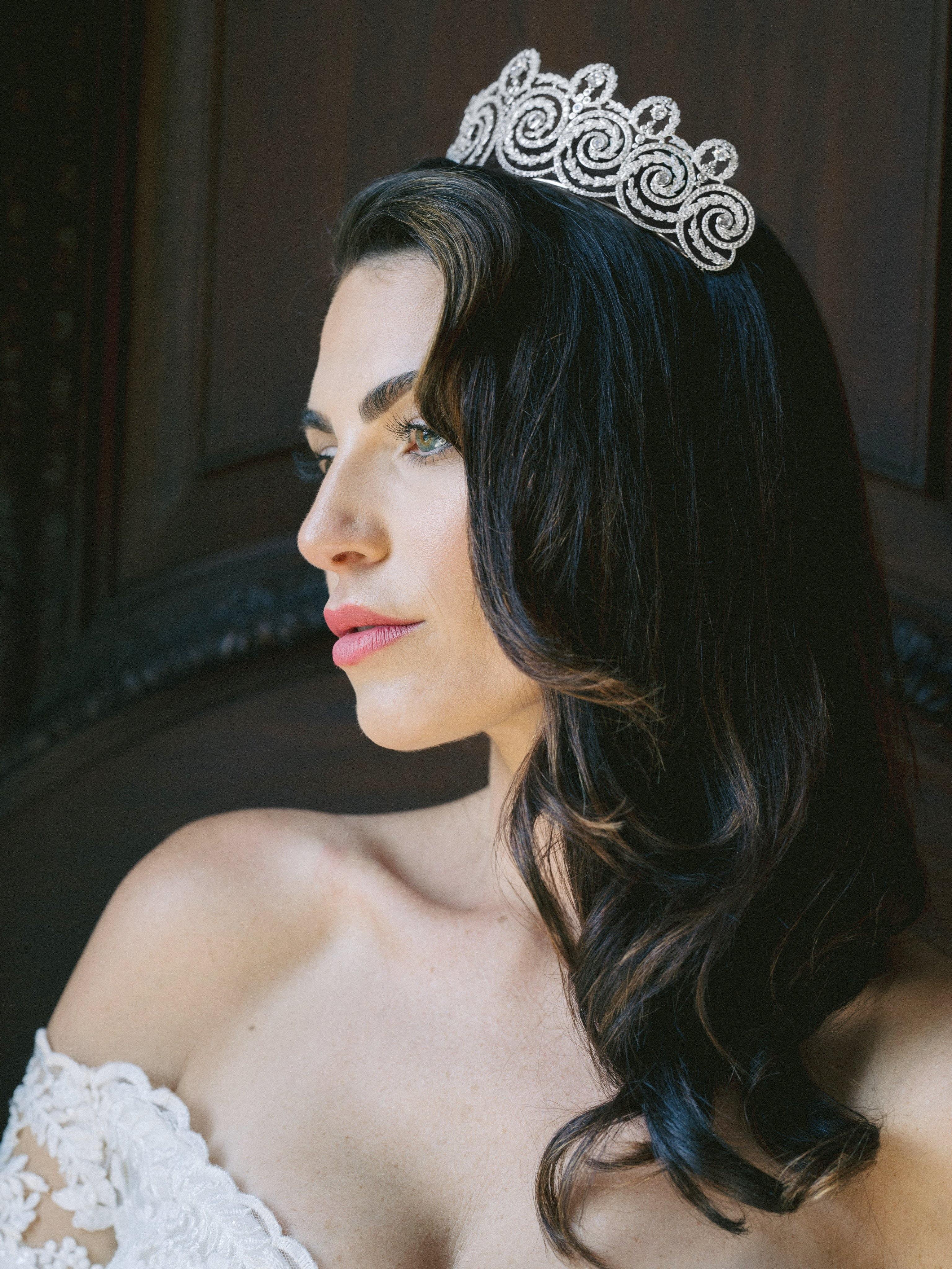 EDEN LUXE Bridal Tiara KHEDIVE Simulated Diamond Bridal Tiara