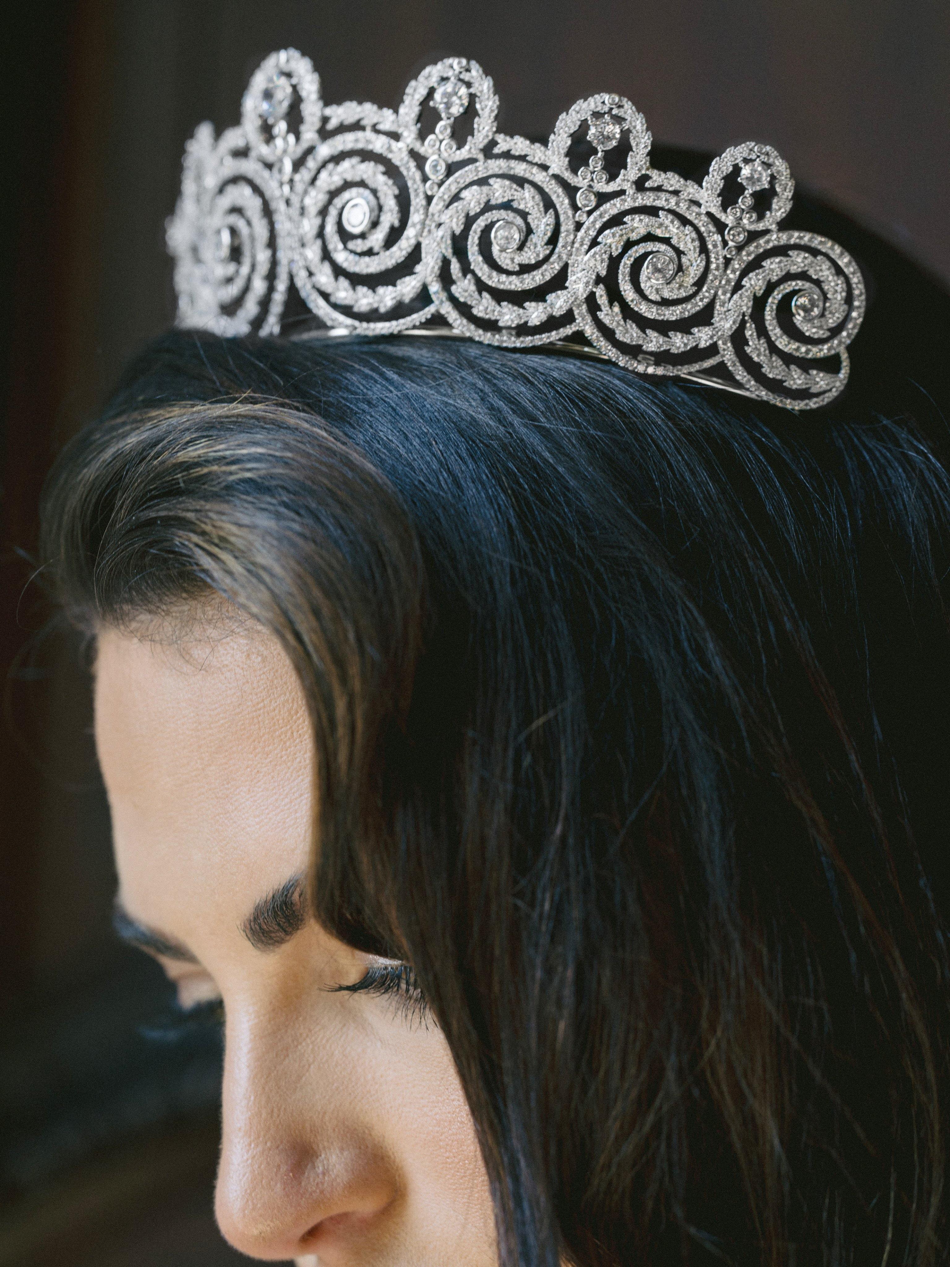 EDEN LUXE Bridal Tiara KHEDIVE Simulated Diamond Bridal Tiara