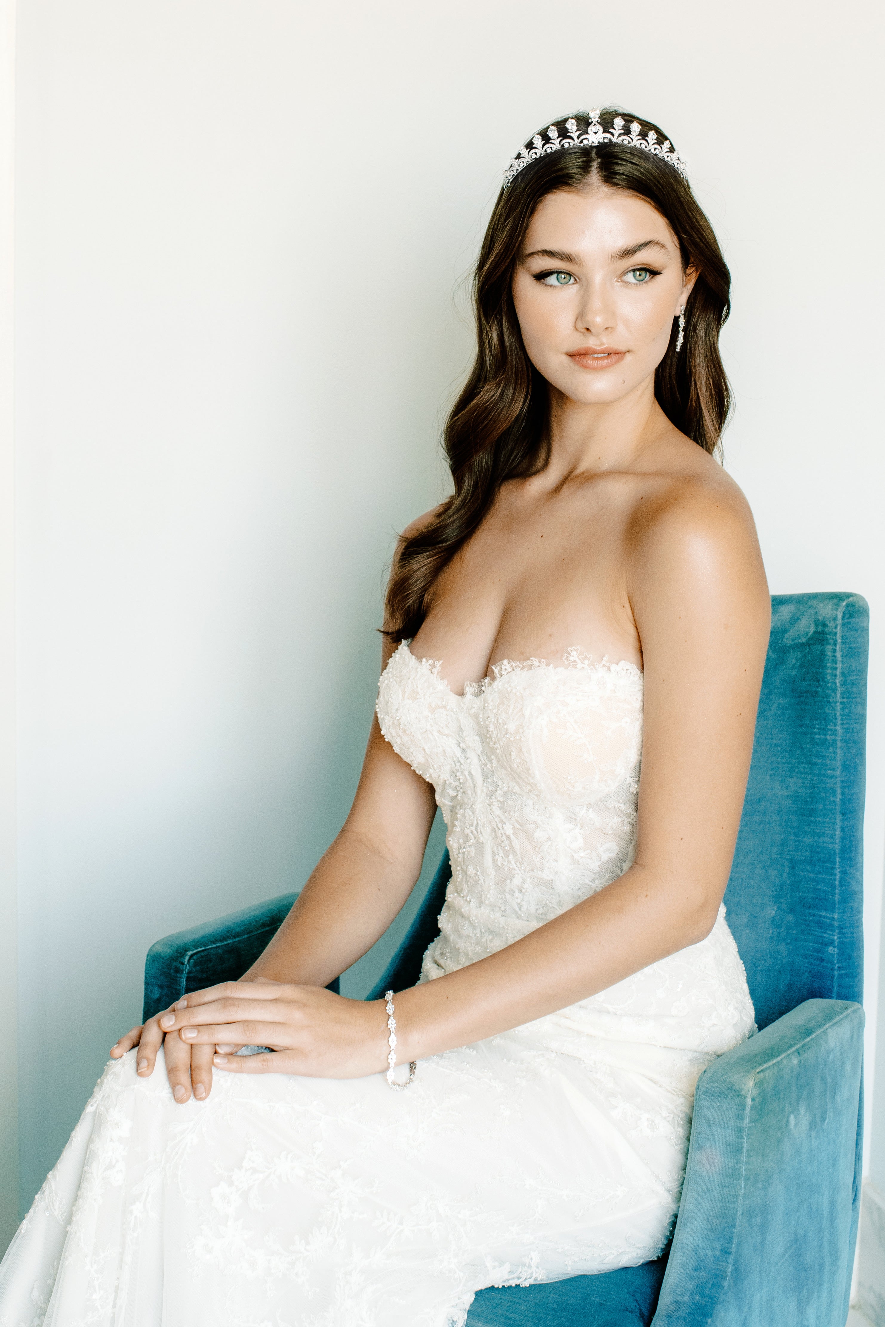 EDEN LUXE Bridal Tiara KIMBERLY Simulated Diamond Bridal Tiara