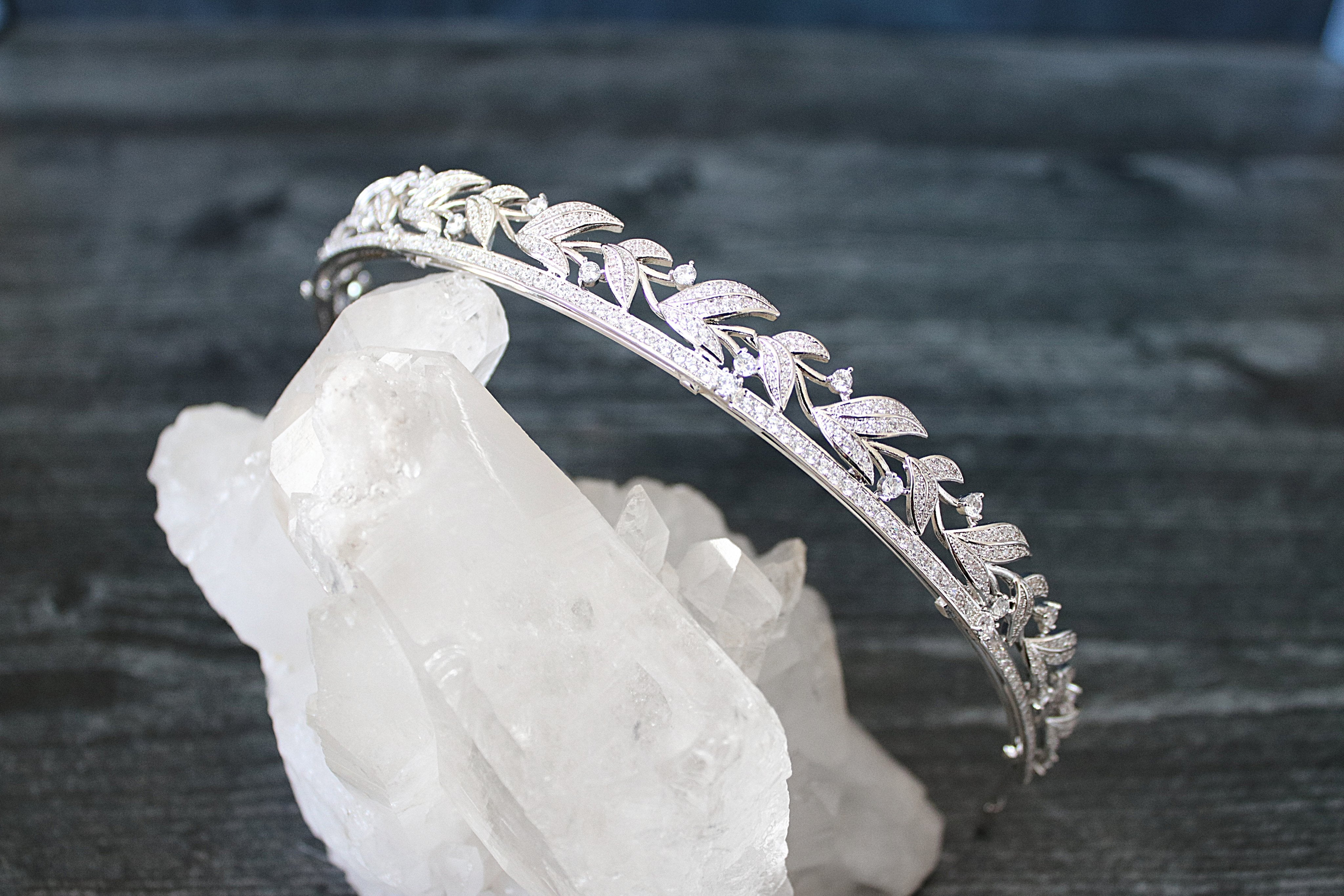 EDEN LUXE Bridal Tiara LADY VIOLET Simulated Diamond Wedding Tiara