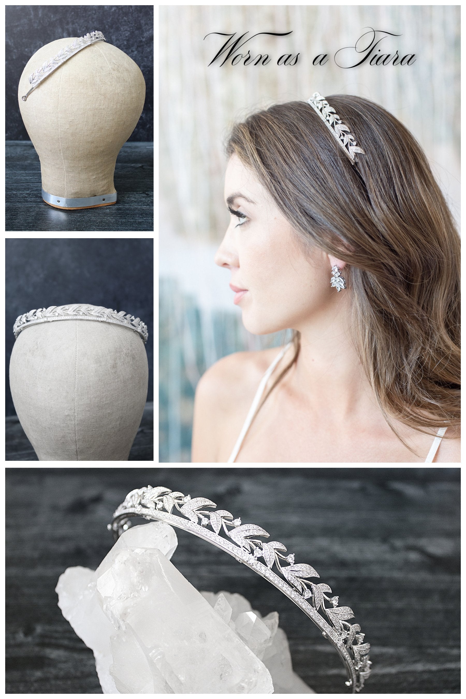 EDEN LUXE Bridal Tiara LADY VIOLET Simulated Diamond Wedding Tiara