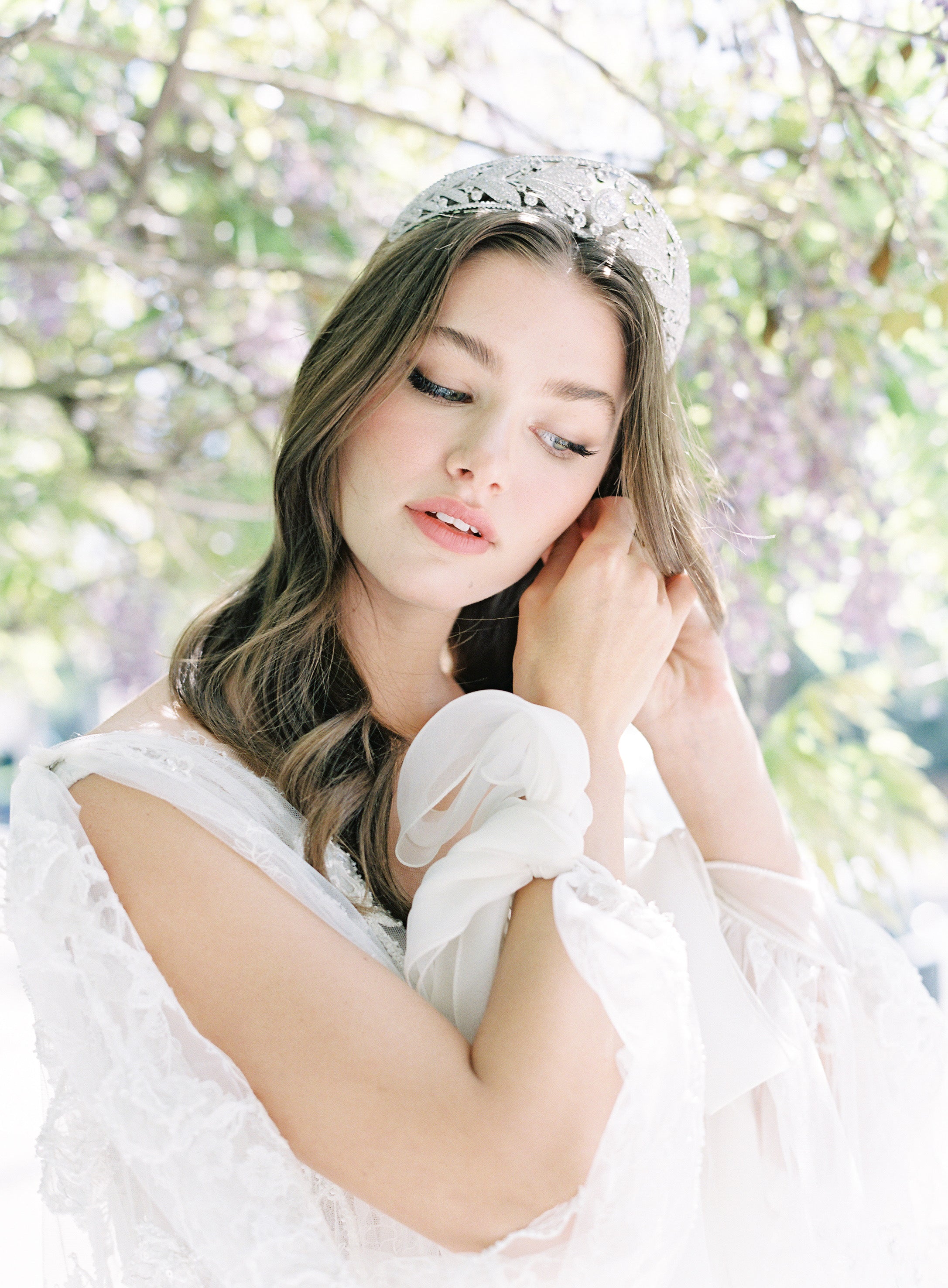 EDEN LUXE Bridal Tiara MARIE ADELAIDE Simulated Diamond Royal Bridal Crown