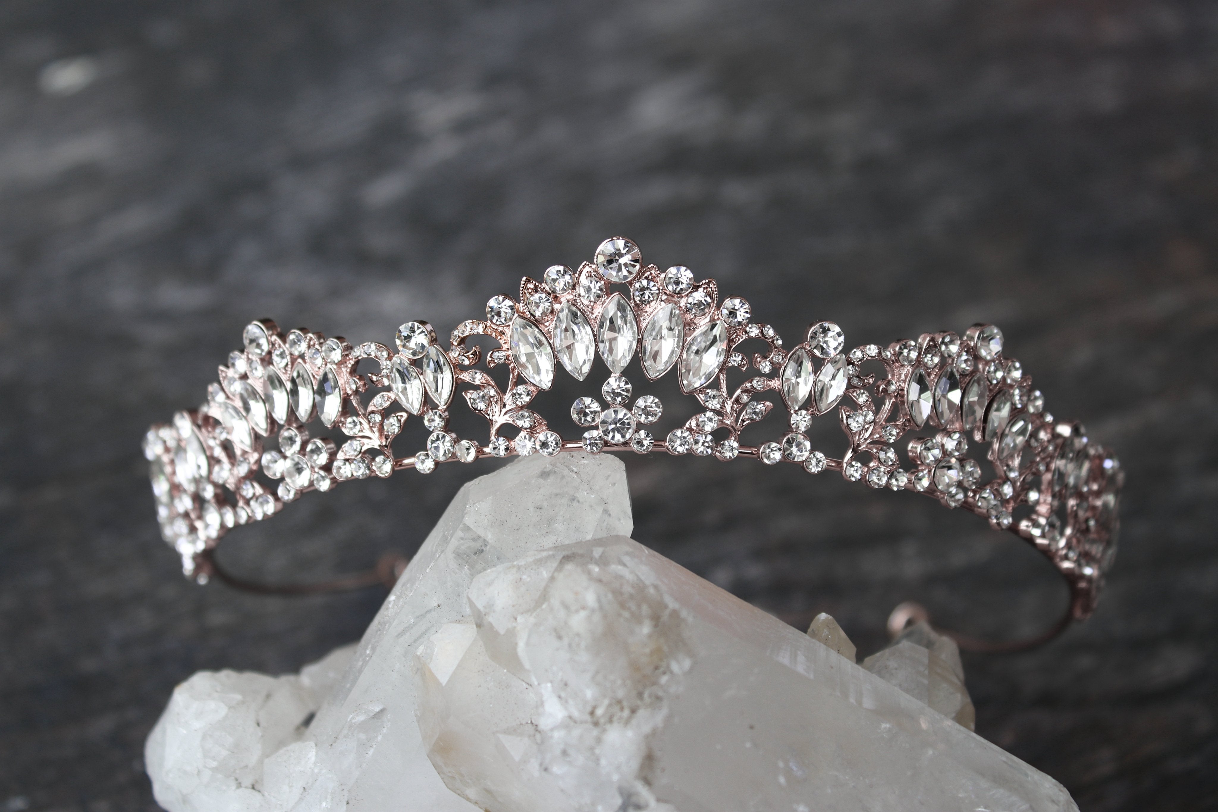 EDEN LUXE Bridal Tiara MARQUISE Silver Bridal Tiara