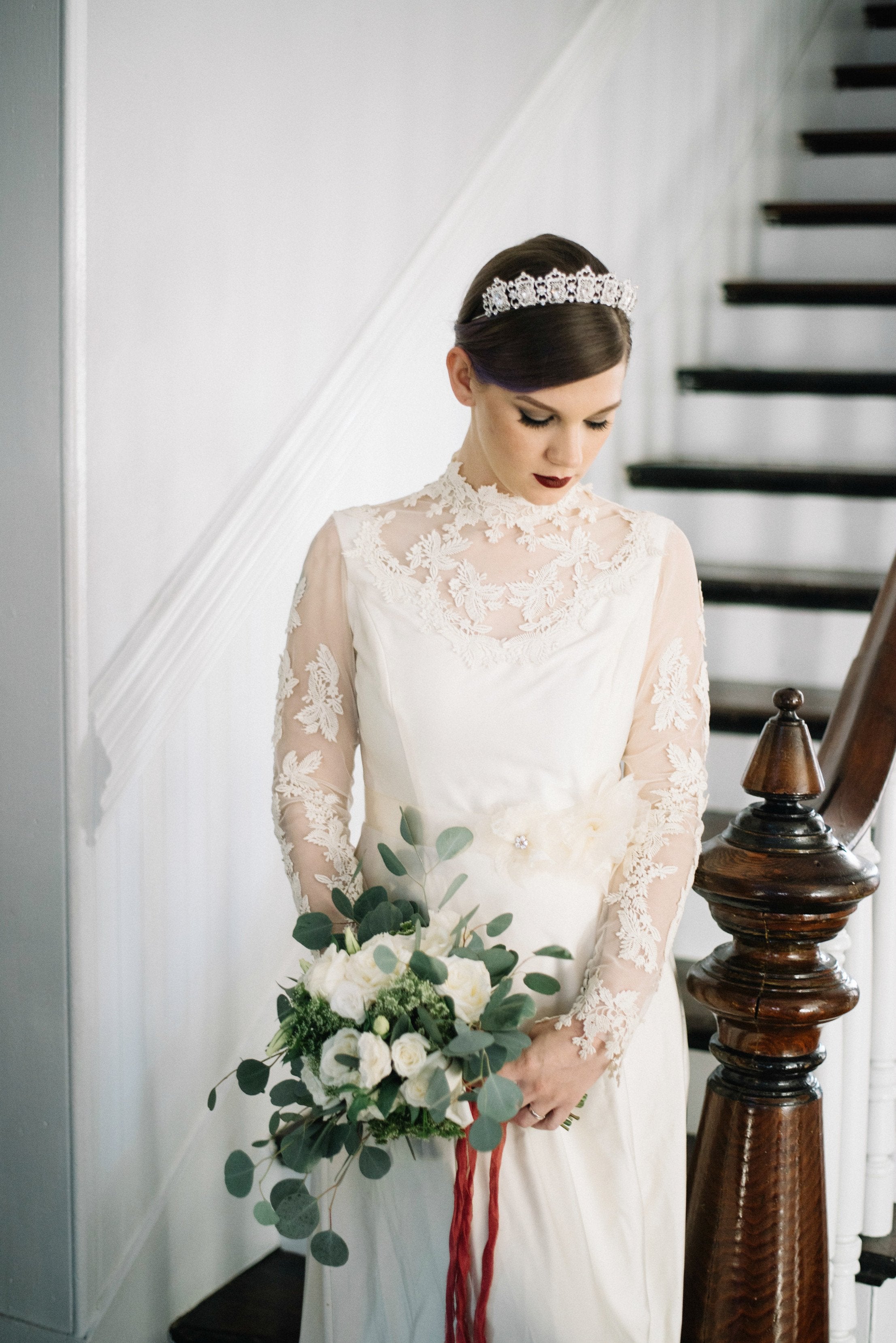 EDEN LUXE Bridal Tiara MERCY Swarovski Crystal White Opal Tiara - As Seen on Brides.com