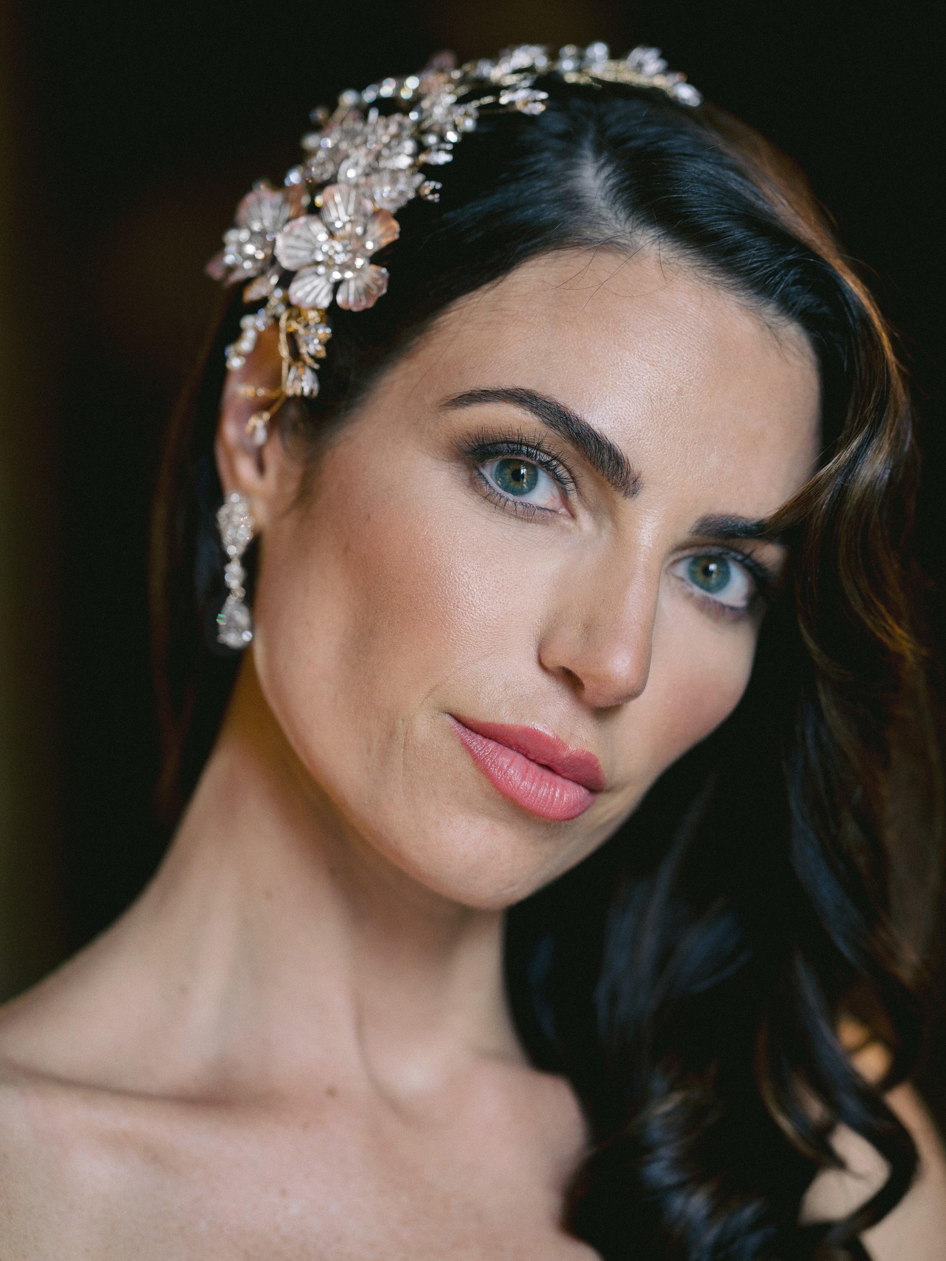 EDEN LUXE Bridal Tiara NOEMI Rose Gold Floral Bridal Headpiece