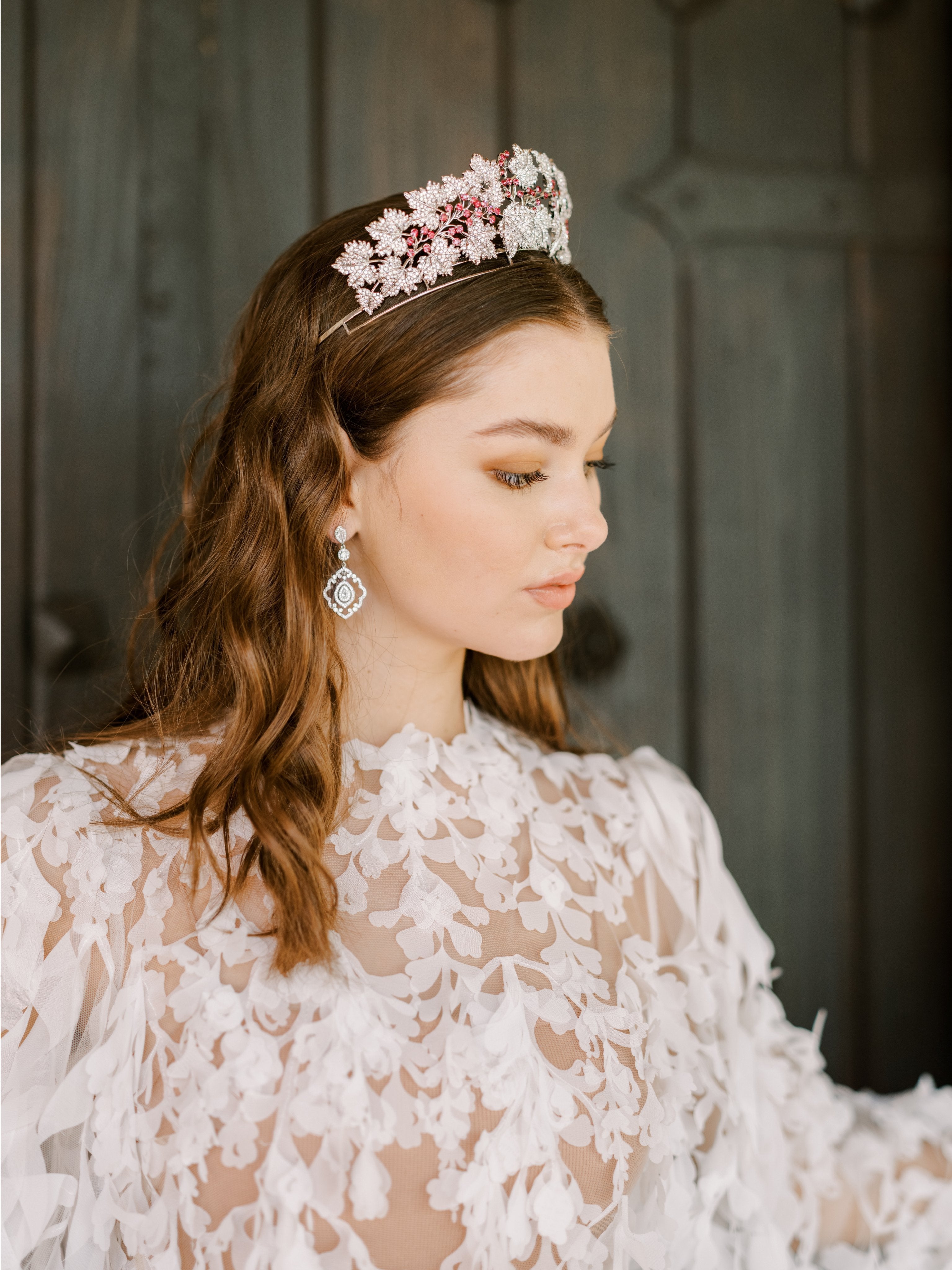 EDEN LUXE Bridal Tiara PRINCESS MARY Danish Ruby Bridal Tiara