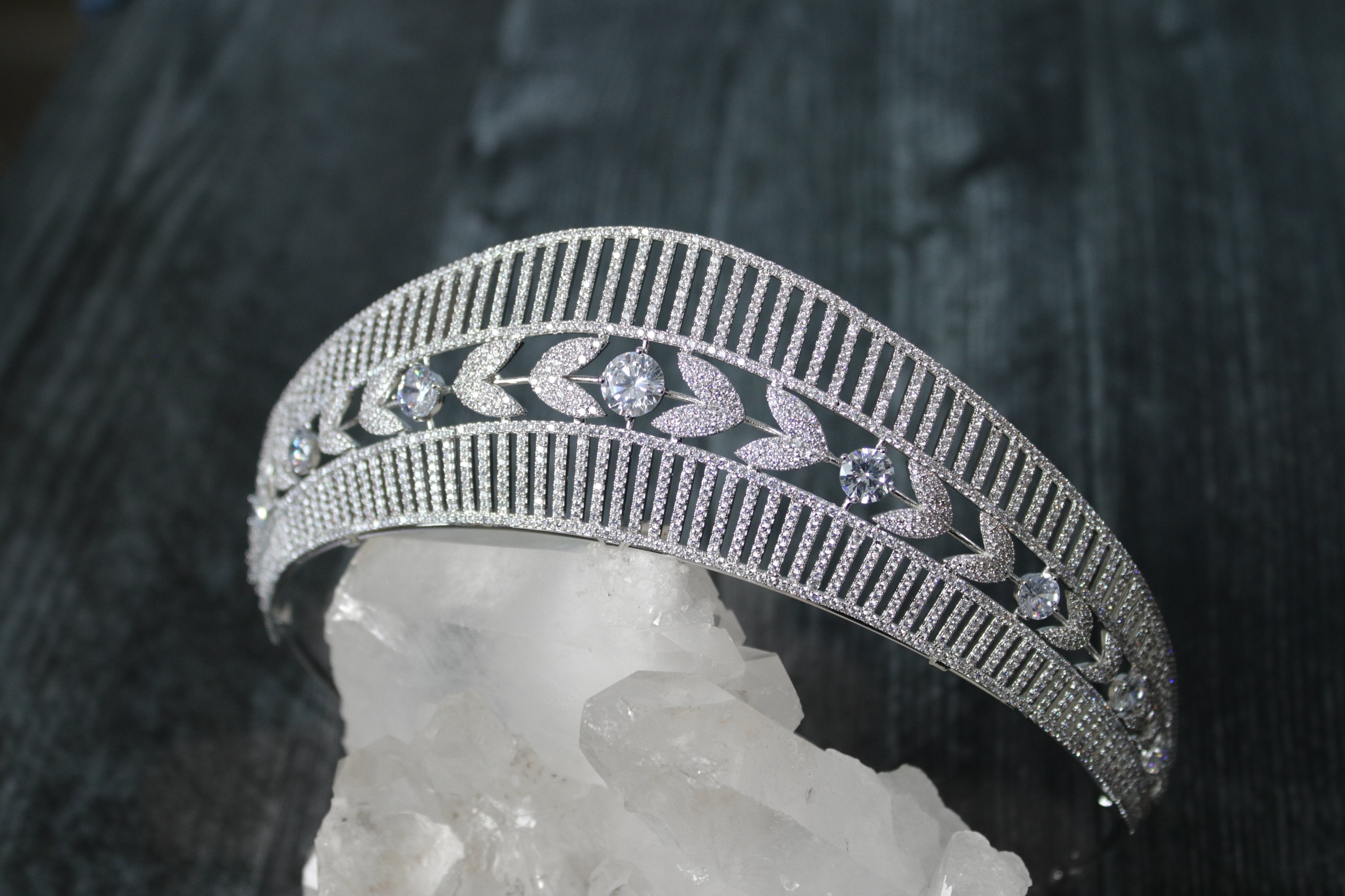 EDEN LUXE Bridal Tiara QUINN Simulated Diamond Bridal Tiara