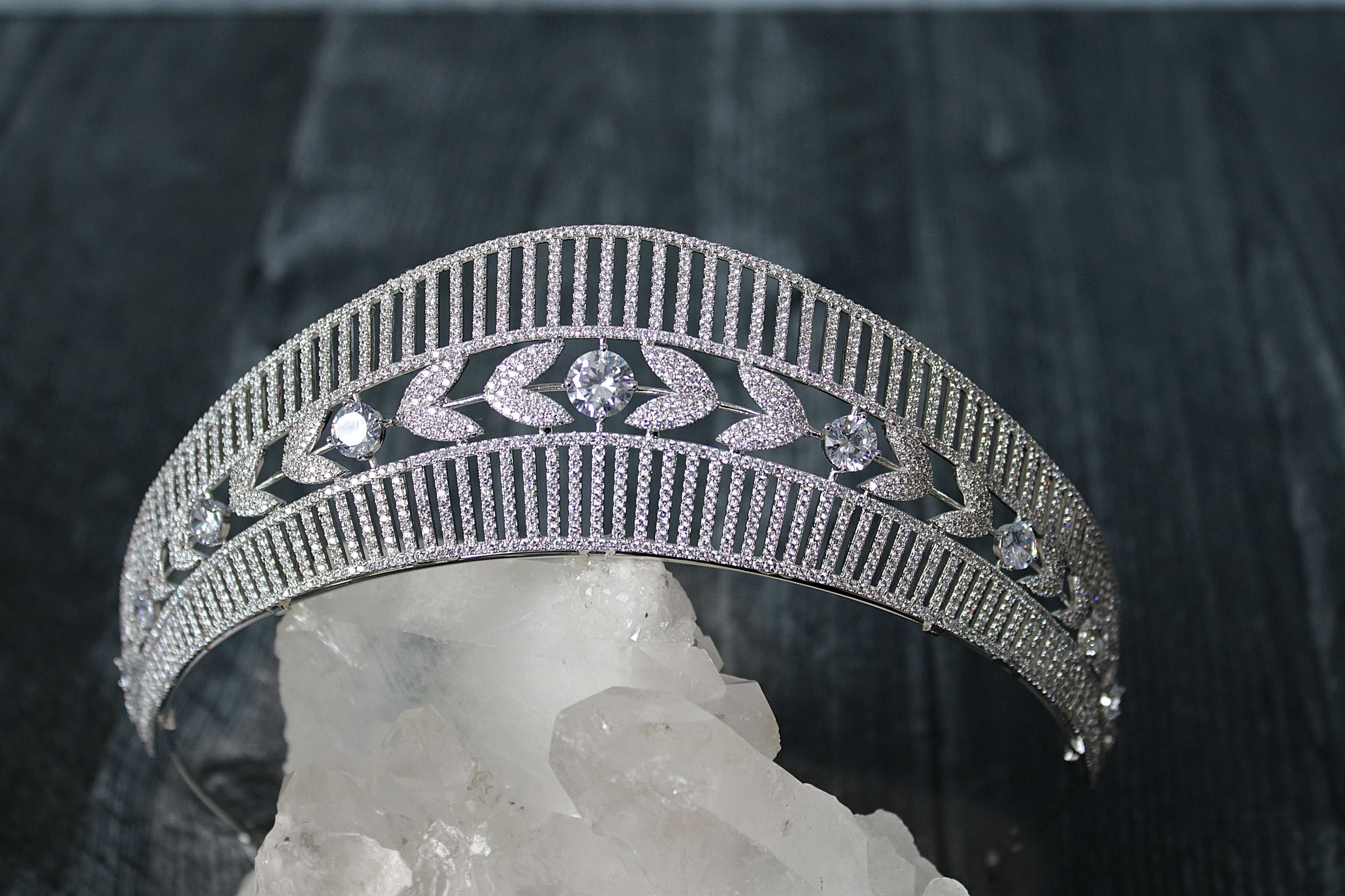 EDEN LUXE Bridal Tiara QUINN Simulated Diamond Bridal Tiara