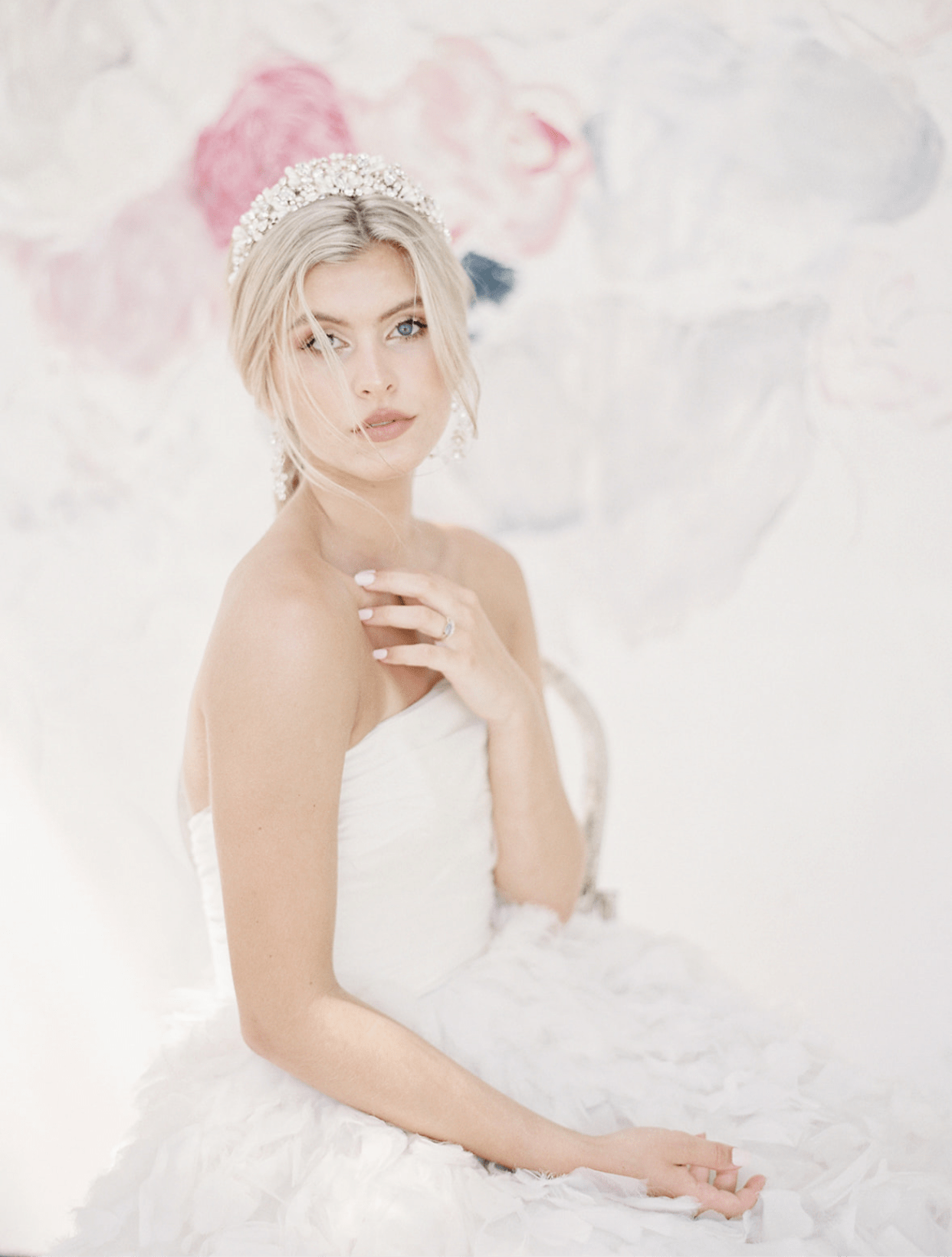 EDEN LUXE Bridal Tiara RANIER Crystal and Freshwater Pearl Headpiece Tiara