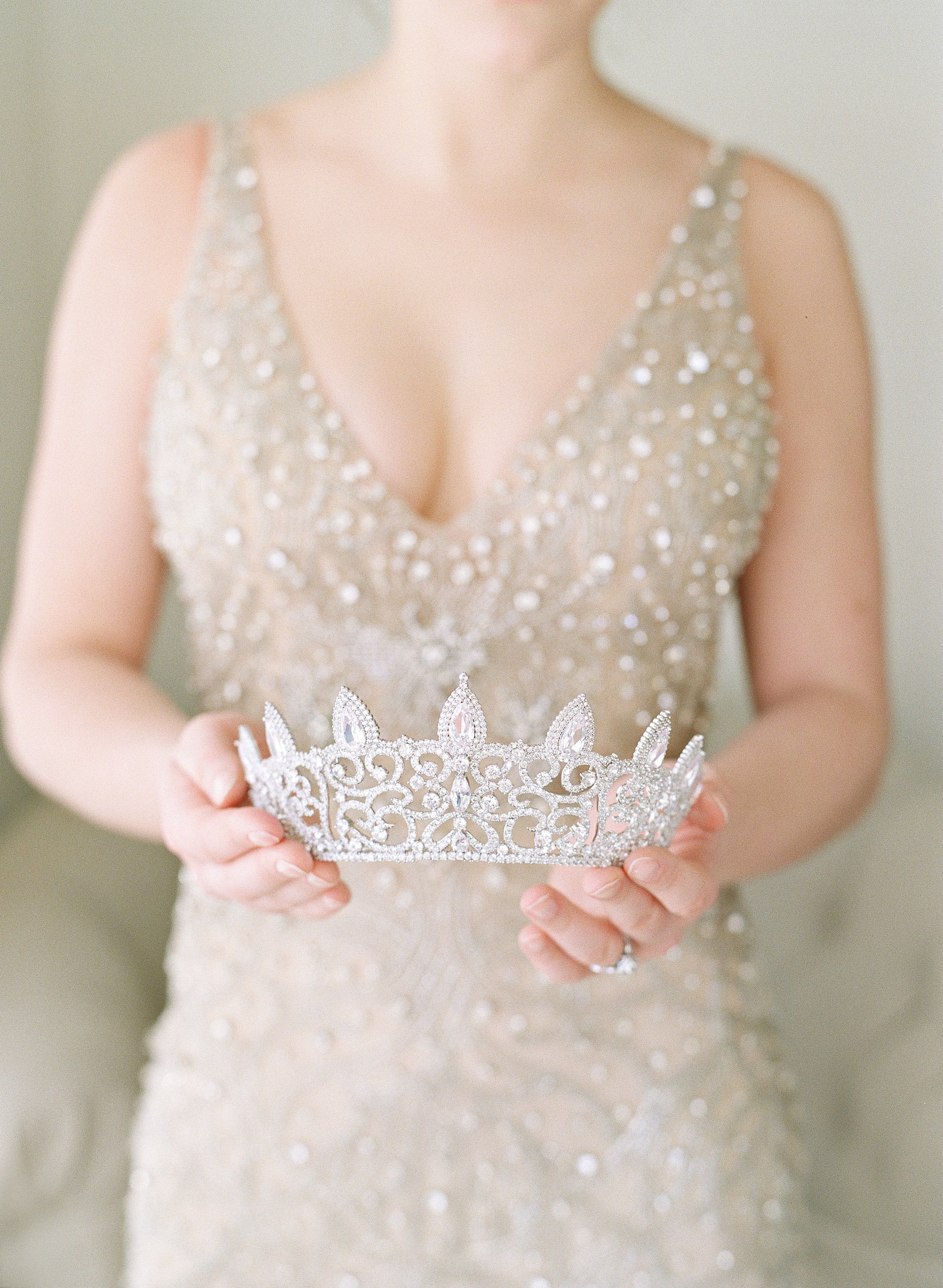 EDEN LUXE Bridal Tiara REINE Simulated Diamond Bridal Tiara and Earrings