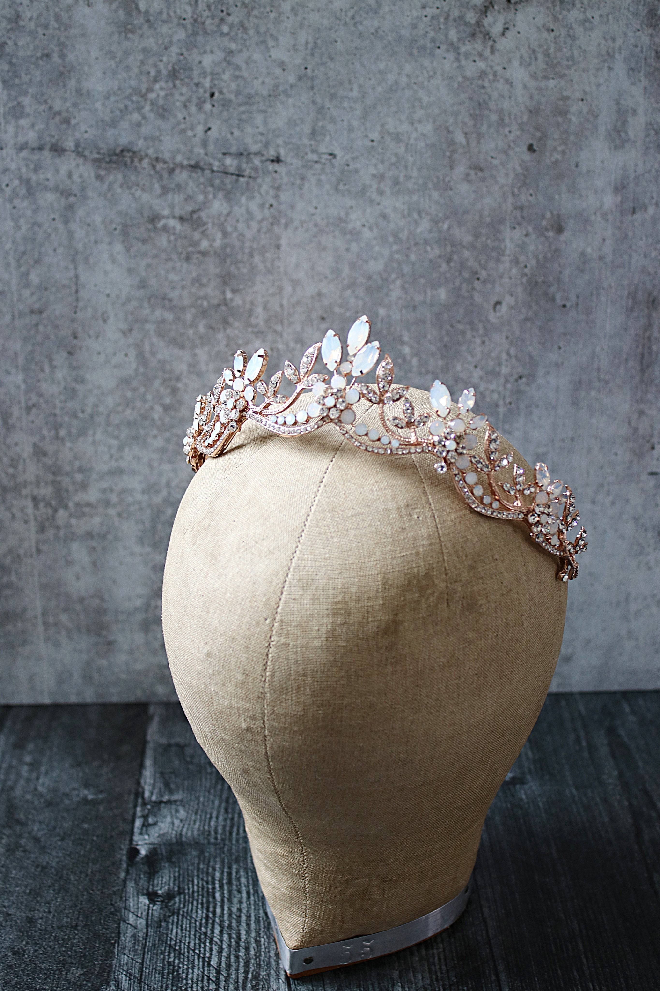 EDEN LUXE Bridal Tiara Rose Gold - Crystals Only - As Shown MAELYNN Silver Bridal Tiara