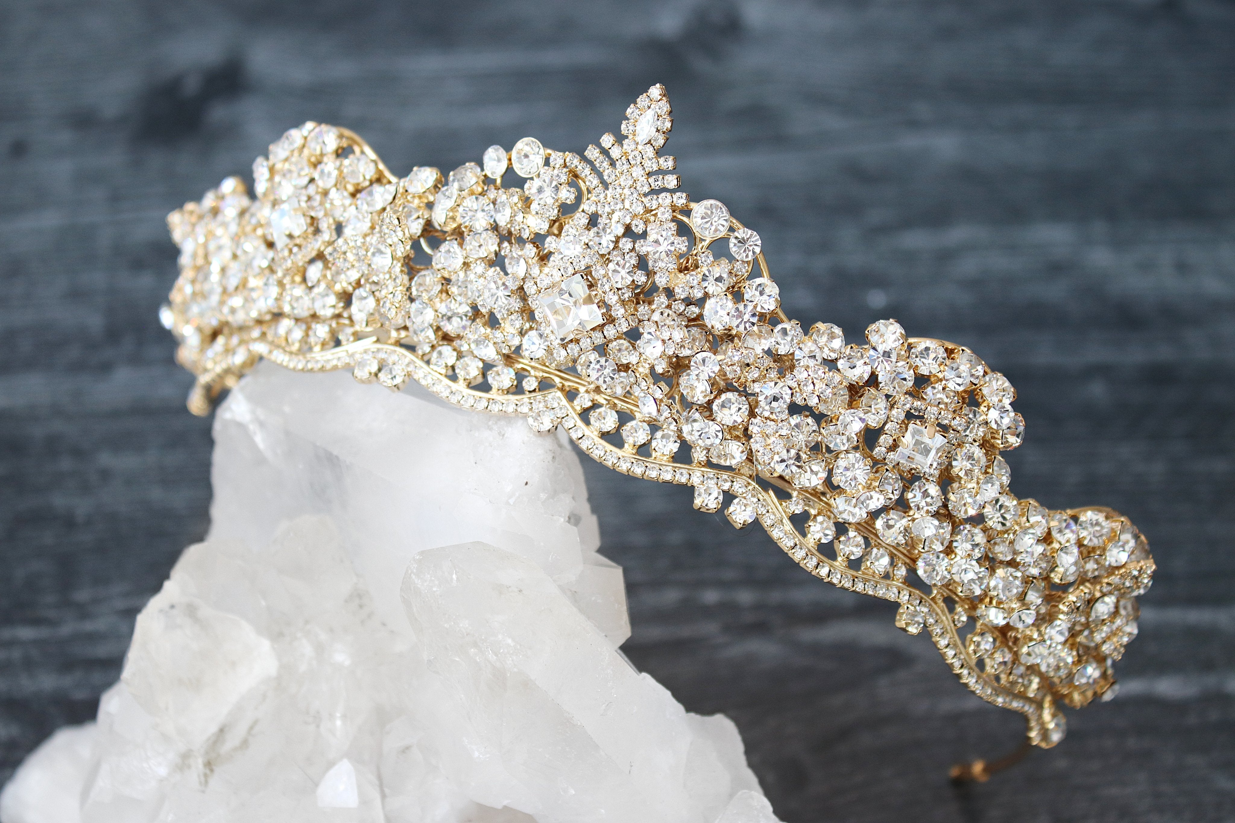 EDEN LUXE Bridal Tiara SHELLIE Gold Bridal Tiara
