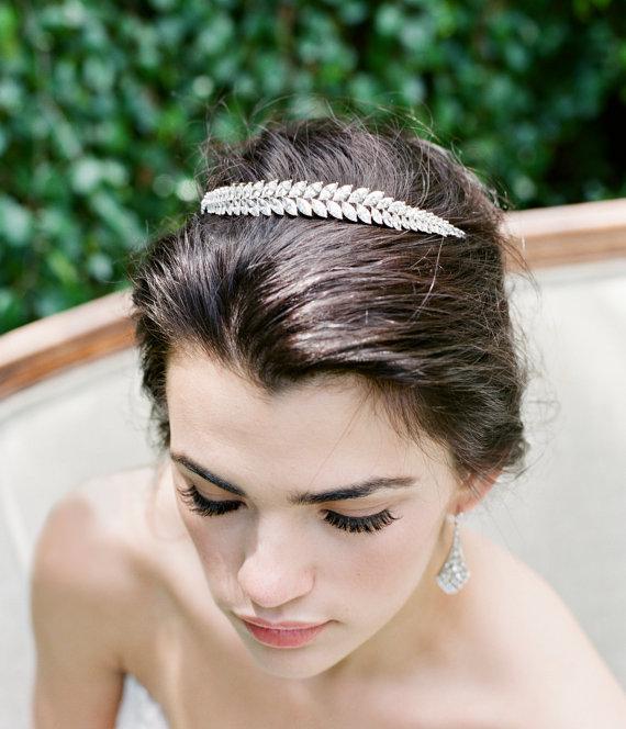 EDEN LUXE Bridal Tiara Silver KRISTA Cubic Zirconia Bridal Tiara