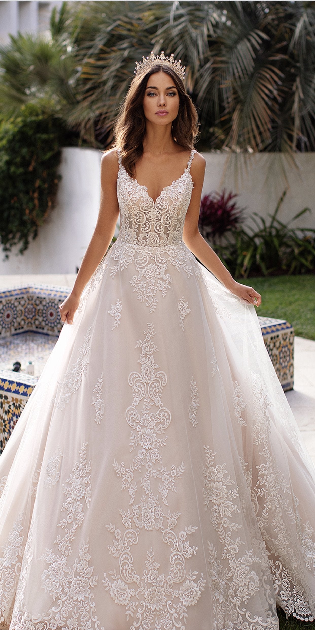 EDEN LUXE Bridal Tiara Silver QUEEN VICTORIA Bridal Tiara