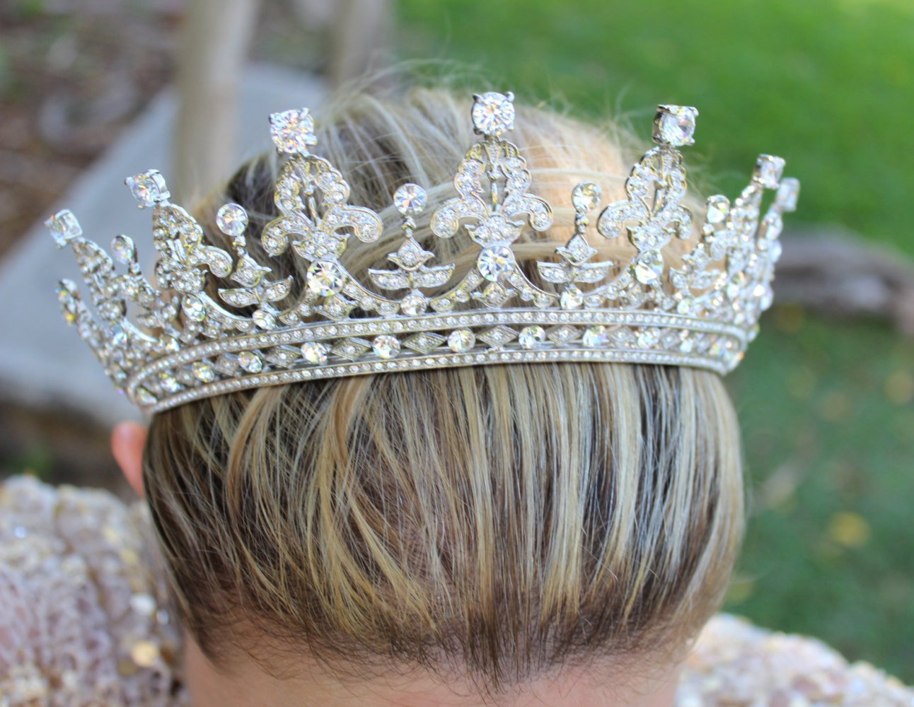 EDEN LUXE Bridal Tiara Silver QUEEN VICTORIA Bridal Tiara