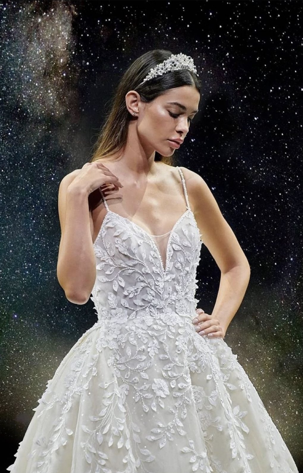 EDEN LUXE Bridal Tiara Silver RANIER Crystal and Freshwater Pearl Headpiece Tiara