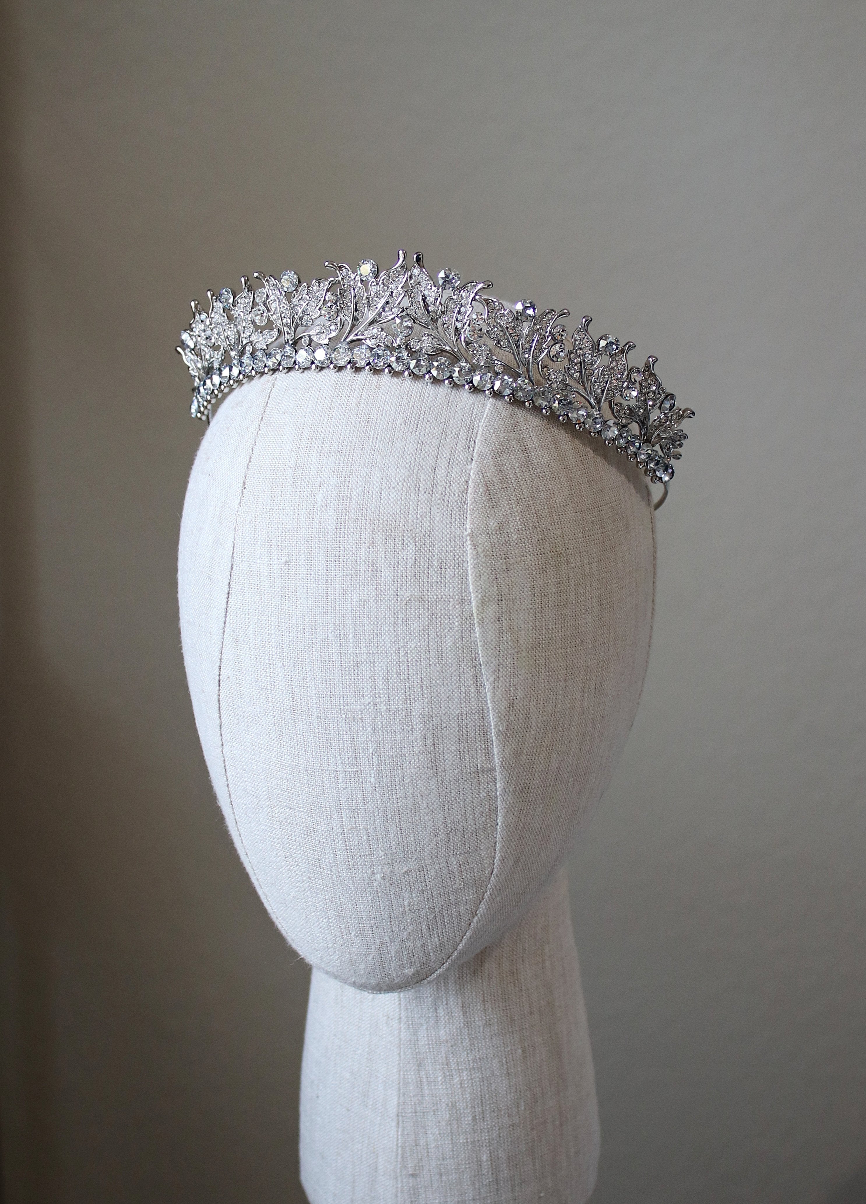 EDEN LUXE Bridal Tiara Something Blue VICTORIA Swarovski Crystal Wedding Tiara