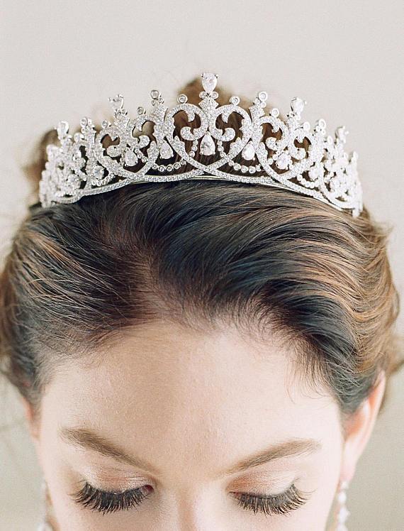 EDEN LUXE Bridal Tiara SPENCER Simulated Diamond Bridal Tiara
