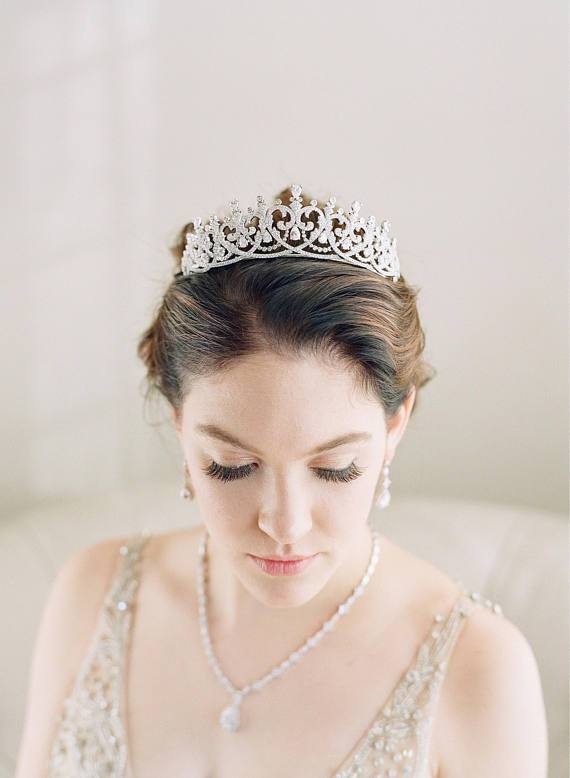 EDEN LUXE Bridal Tiara SPENCER Simulated Diamond Bridal Tiara