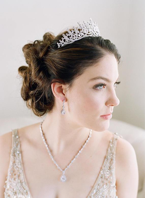 EDEN LUXE Bridal Tiara SPENCER Simulated Diamond Bridal Tiara
