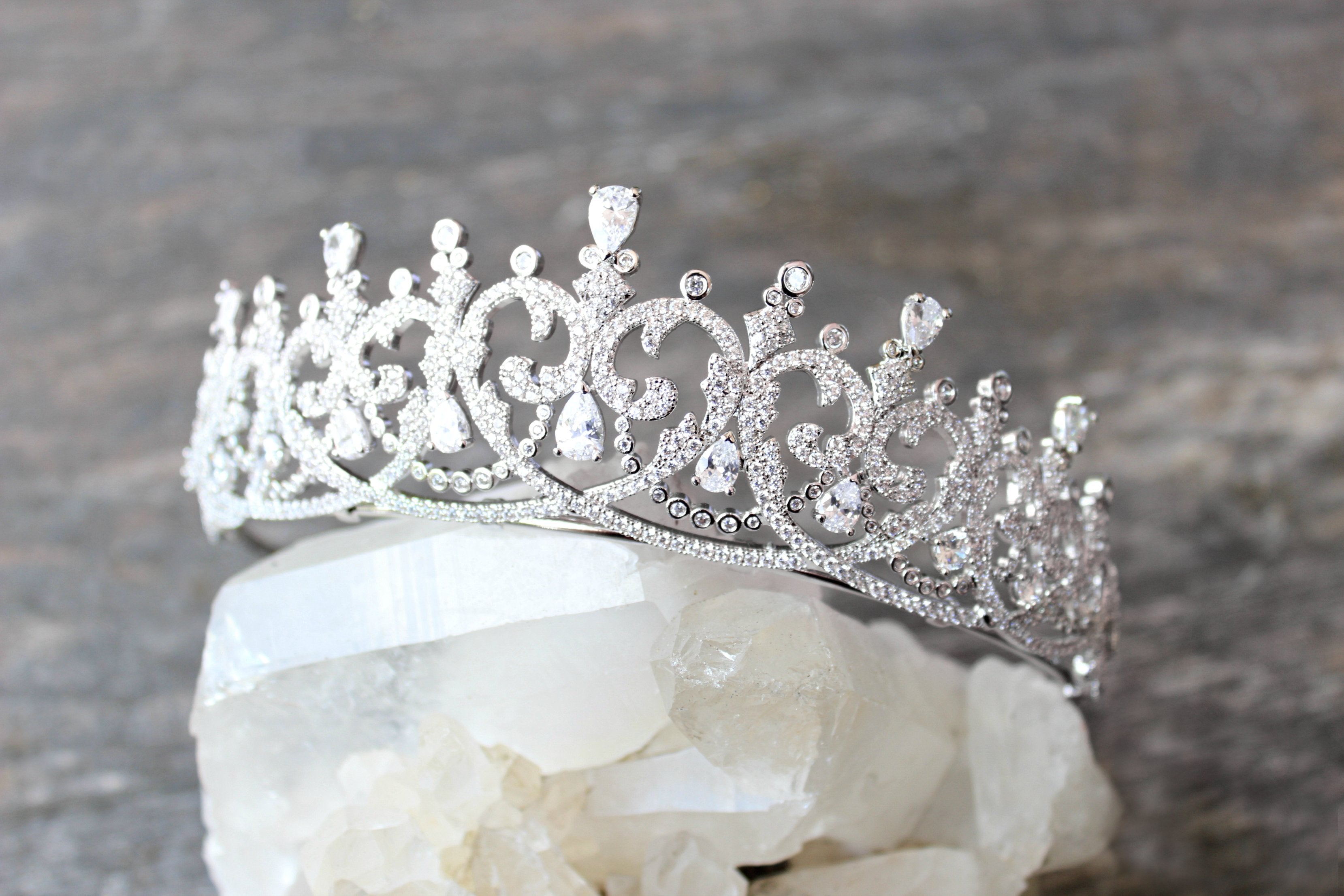 EDEN LUXE Bridal Tiara SPENCER Simulated Diamond Bridal Tiara