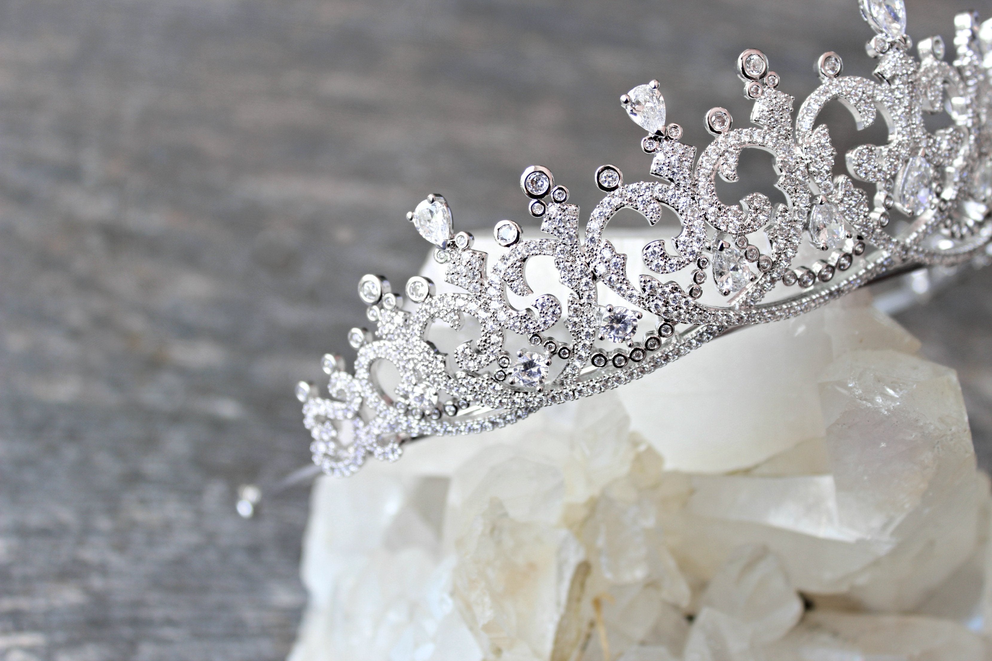 EDEN LUXE Bridal Tiara SPENCER Simulated Diamond Bridal Tiara