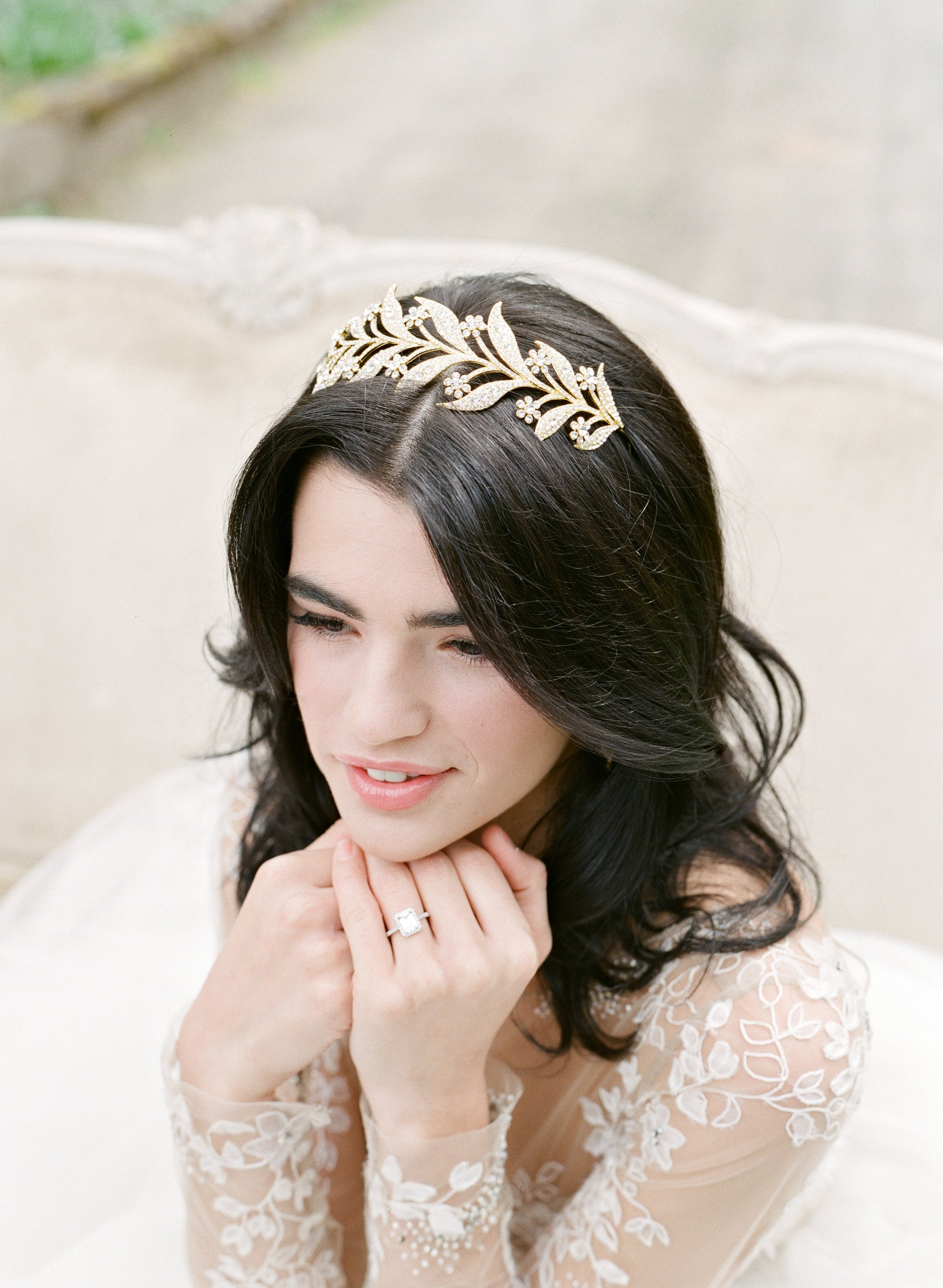 EDEN LUXE Bridal Tiara, Tiaras LADY MARY Gold Downton Abbey Headpiece Tiara
