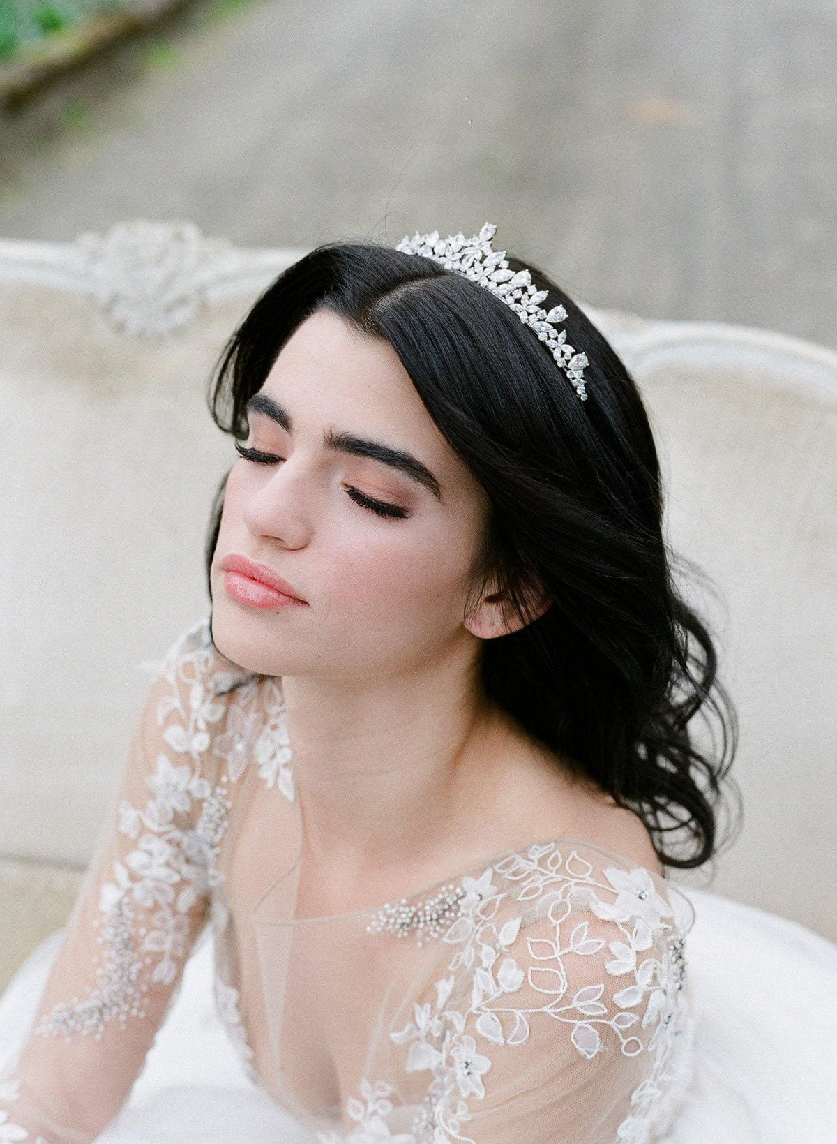Cubic Zirconia Tiara Simulated Diamond VERONA Tiara | EDEN 