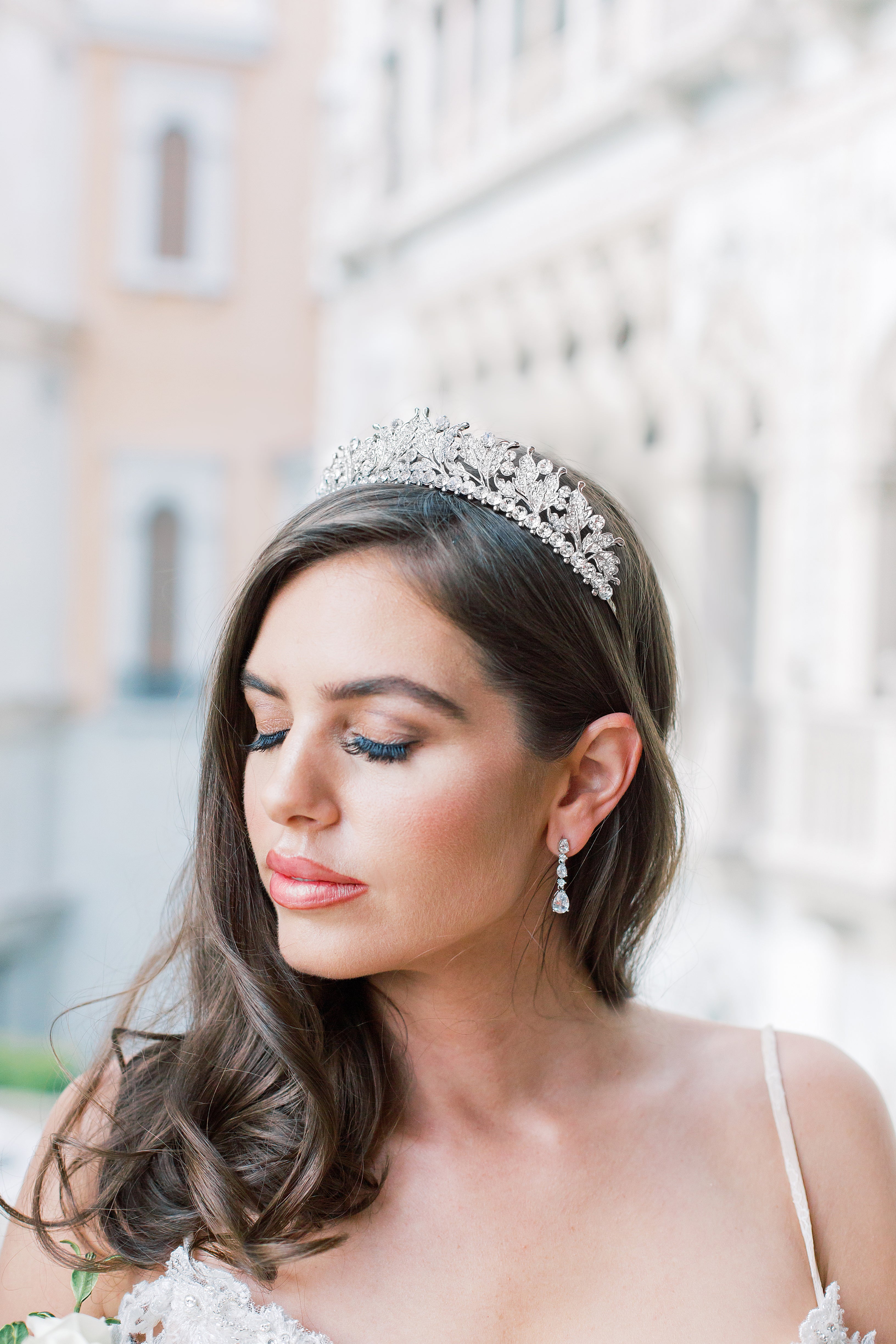 EDEN LUXE Bridal Tiara VICTORIA Swarovski Crystal and Pearl Bridal Tiara